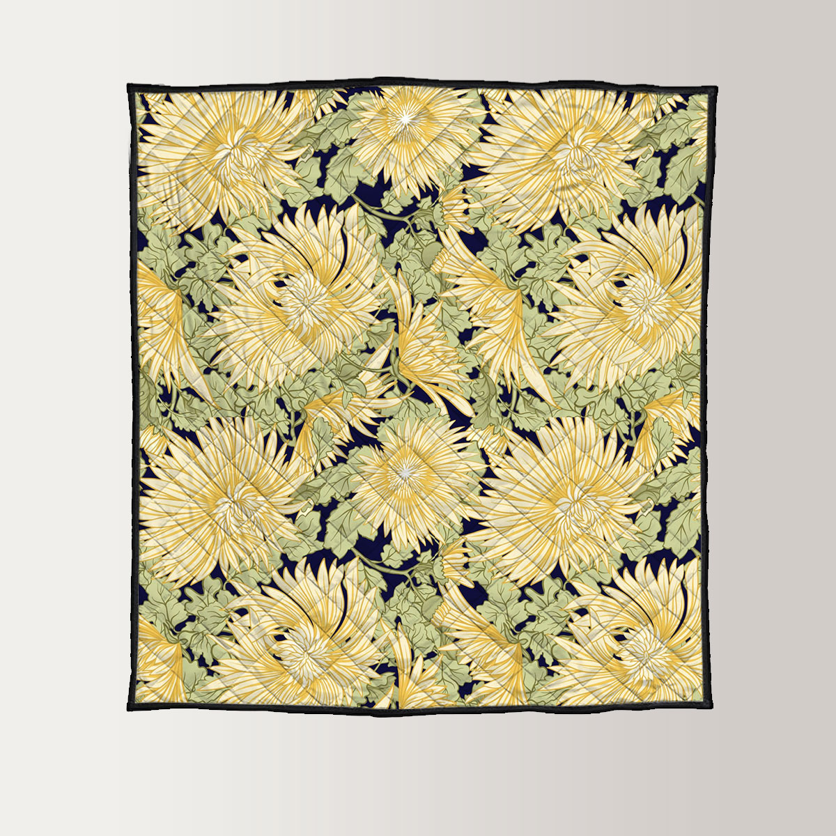 Yellow Japanese Chrysanthemum Quilt