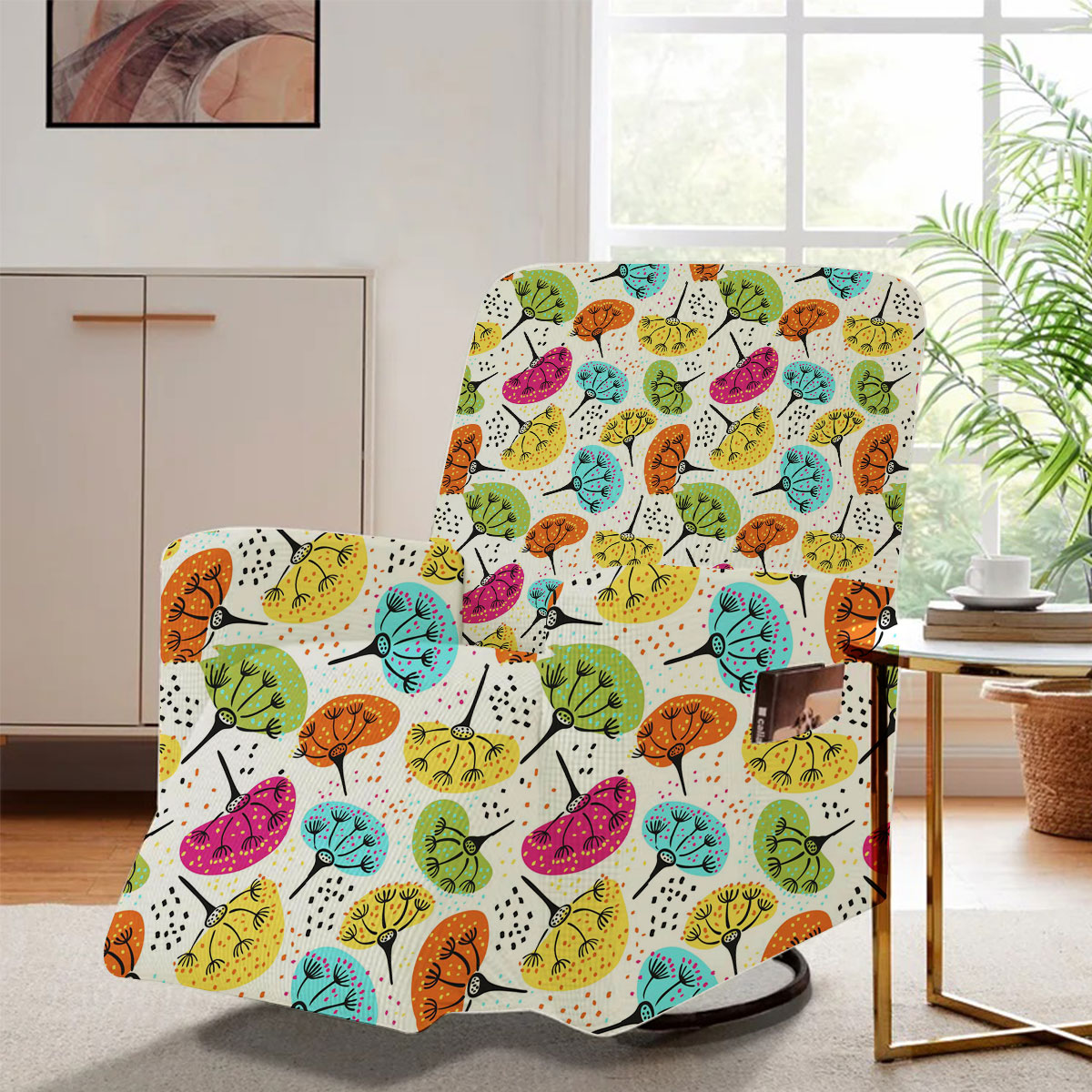 Abstract Colorful Dandelion Recliner Slipcover