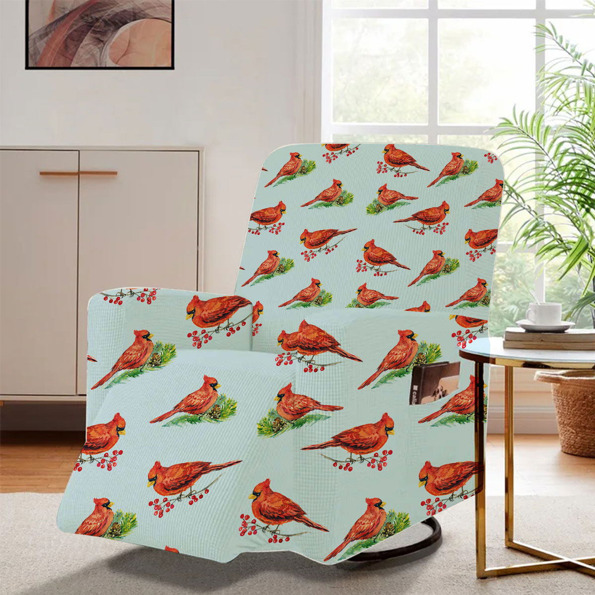 Cardinal On Branches Recliner Slipcover