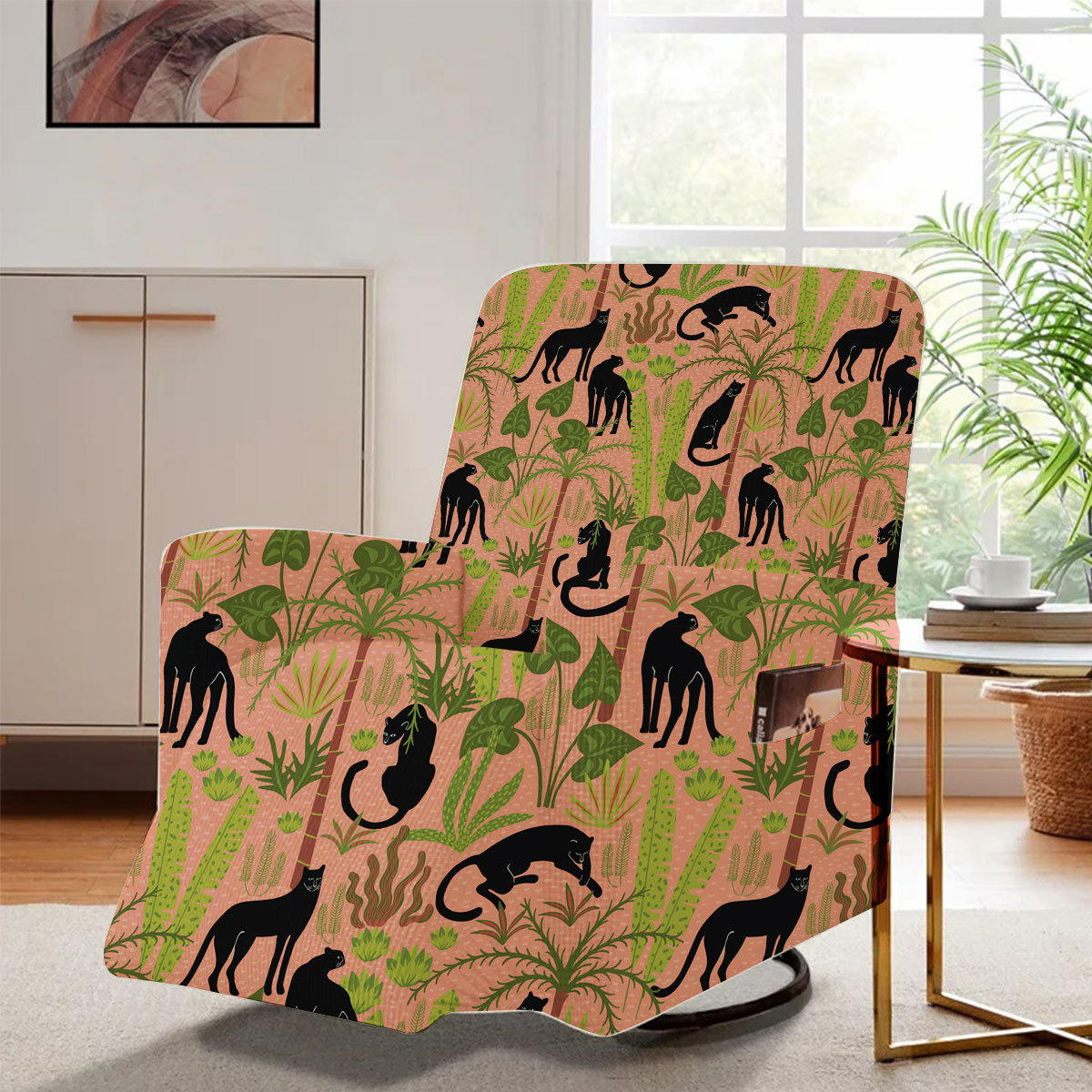 Jungle Black Panther Recliner Slipcover