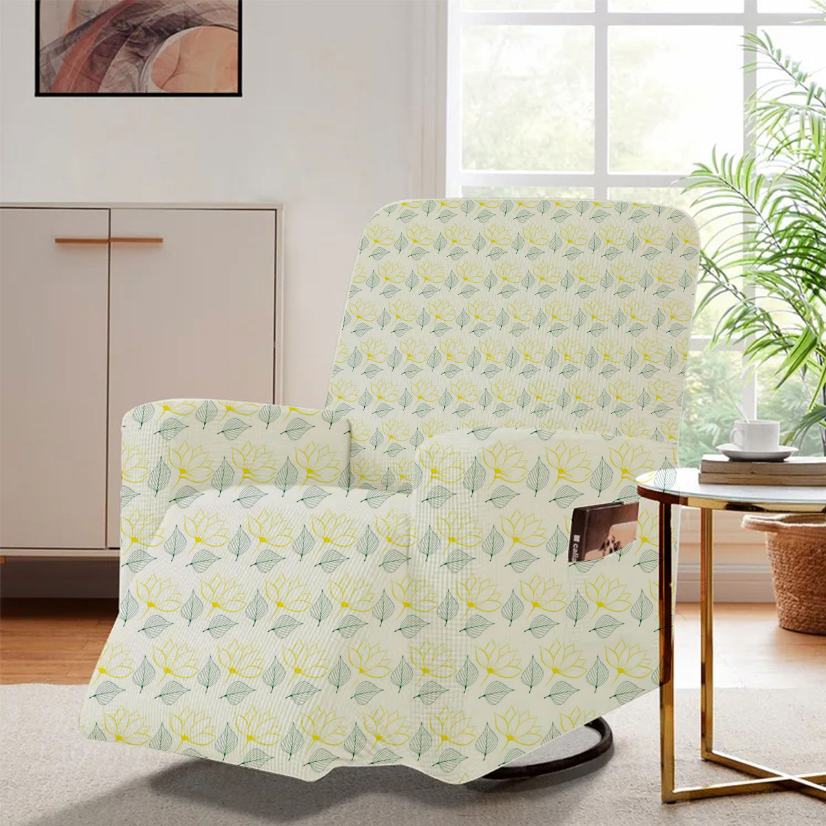 Magnolia With Leaves Seamless Pattern Recliner Slipcover