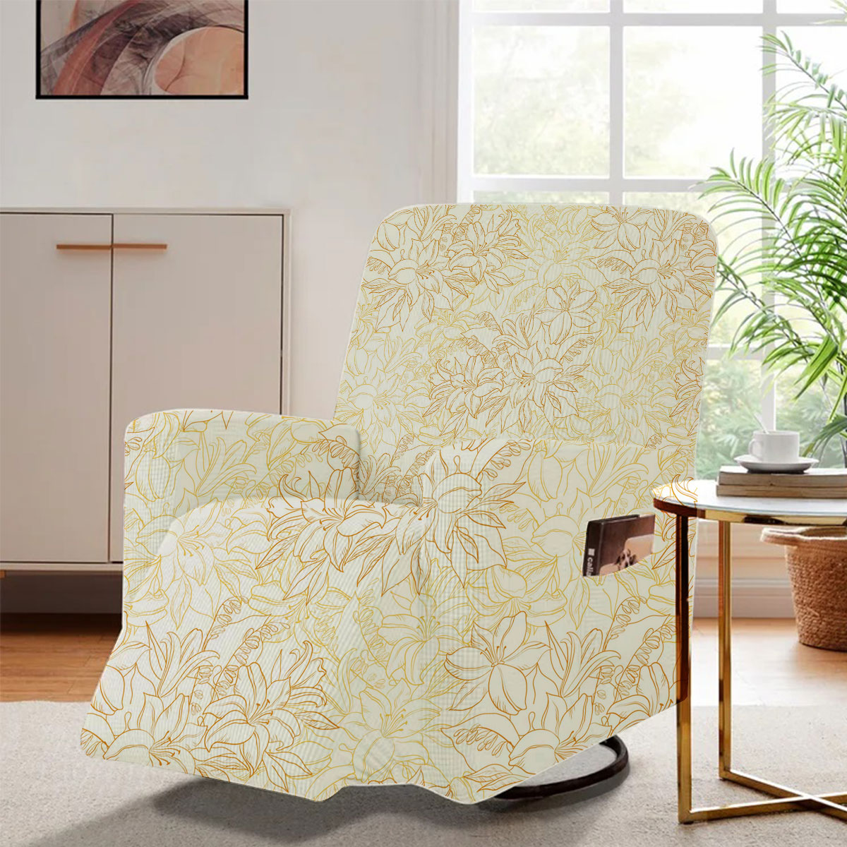Seamless Pattern Lily Flowers Recliner Slipcover