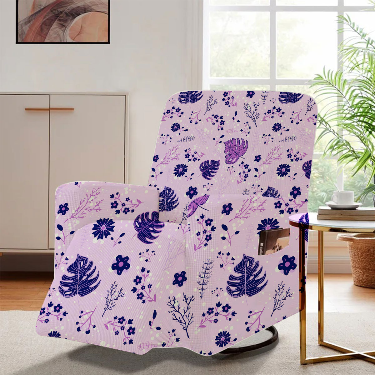 Spring Flowers Violet And Purple Recliner Slipcover