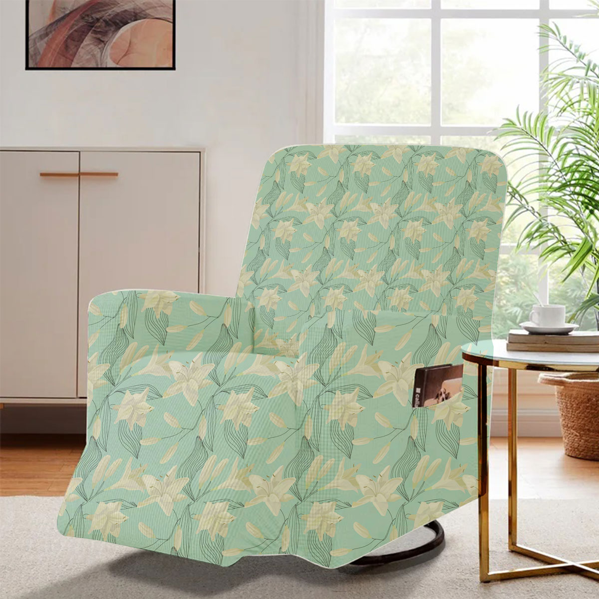 Tropical Lily FLowers Recliner Slipcover