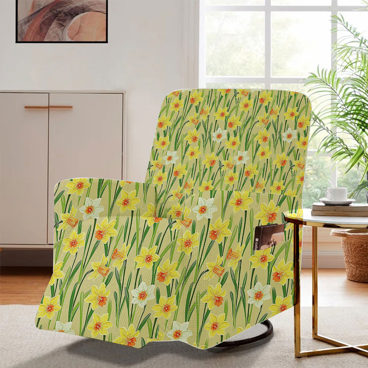 Yellow Jonquil Daffodil Narcissus Recliner Slipcover