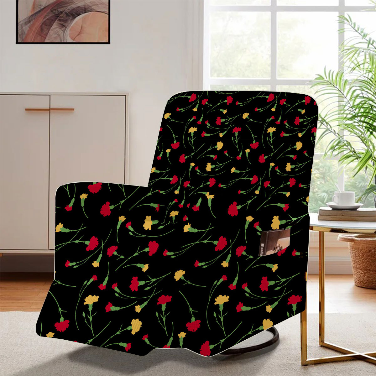 Yellow Red Carnations Recliner Slipcover