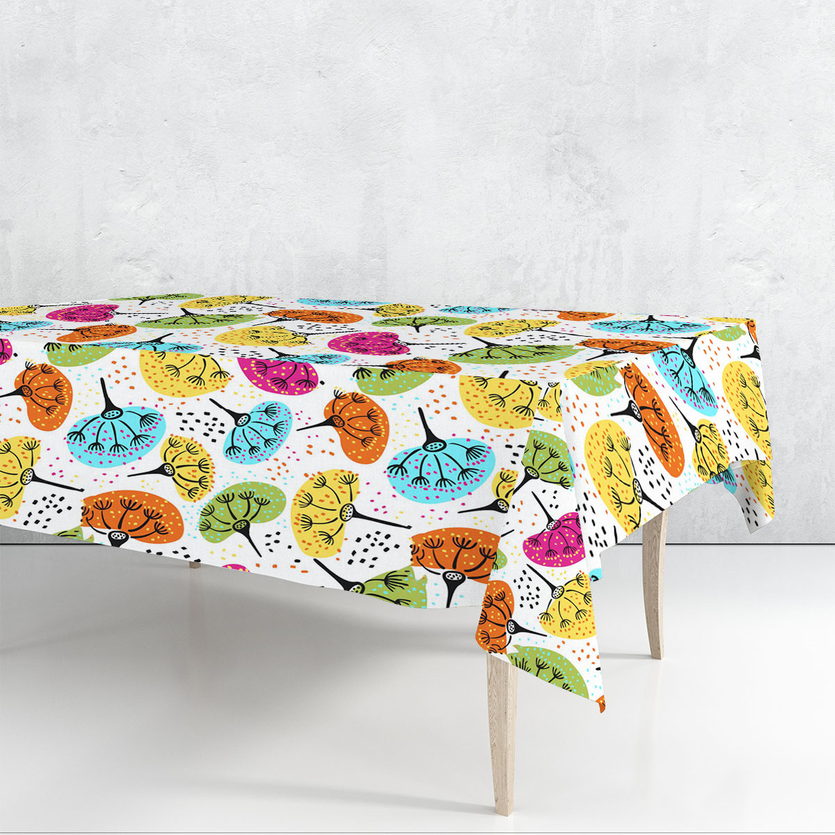Abstract Colorful Dandelion Rectangle Tablecloth