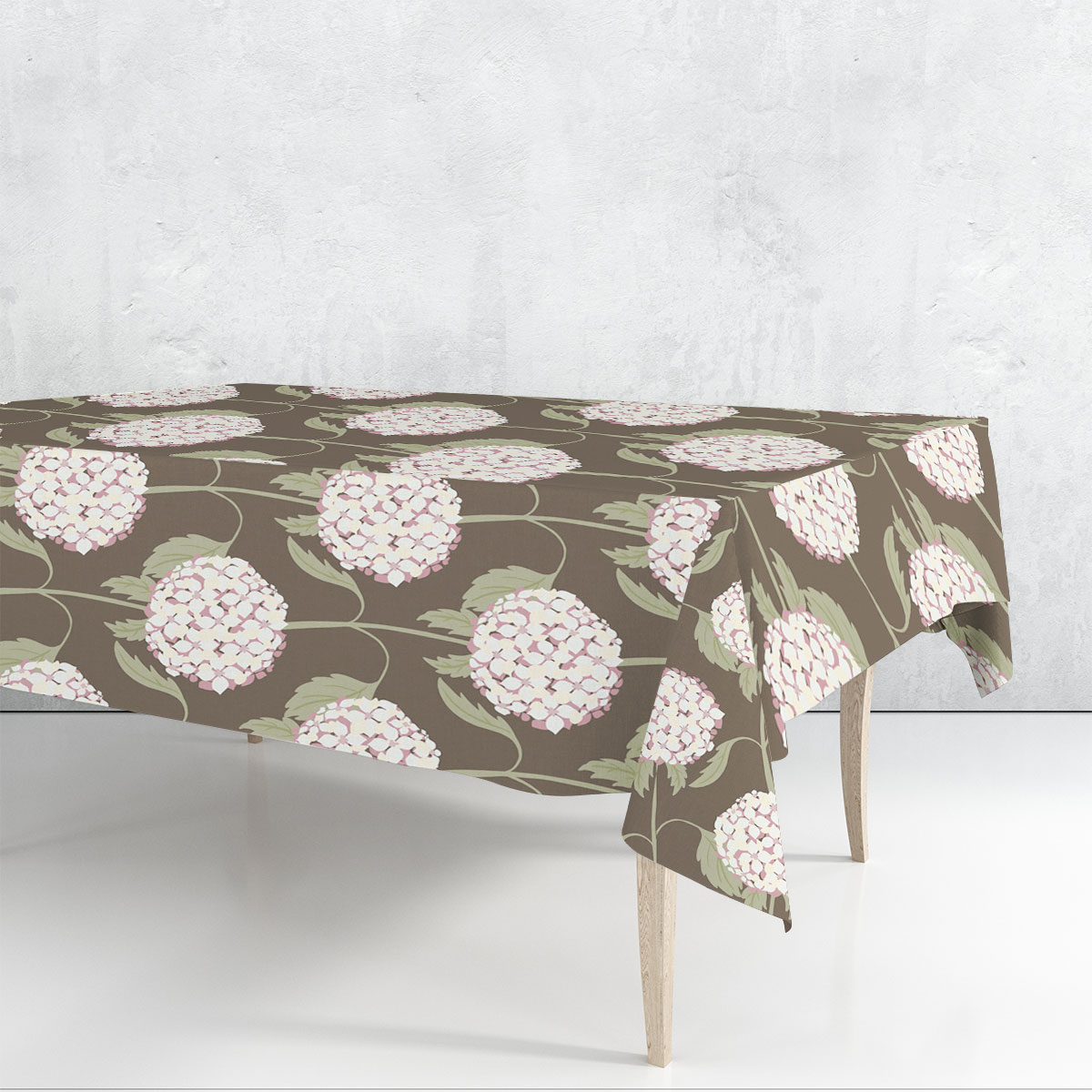 Abstract Nature With White Hydrangea Flowers Rectangle Tablecloth
