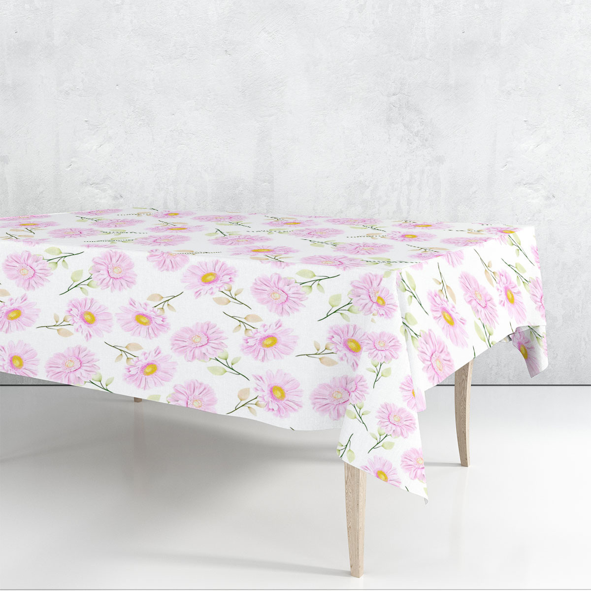 Beautiful Pink Chrysanthemum Rectangle Tablecloth