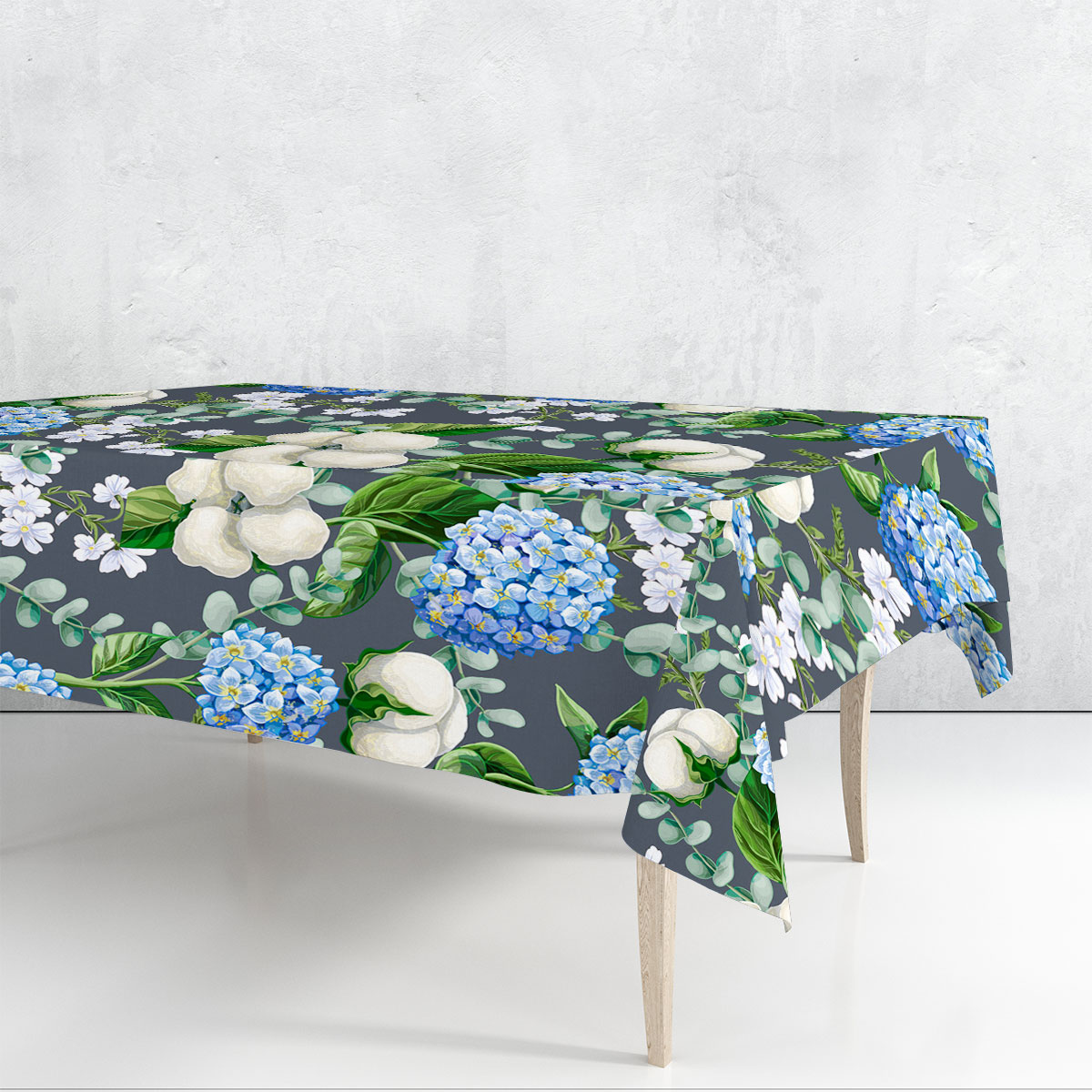 Blue Hydrangea Rectangle Tablecloth
