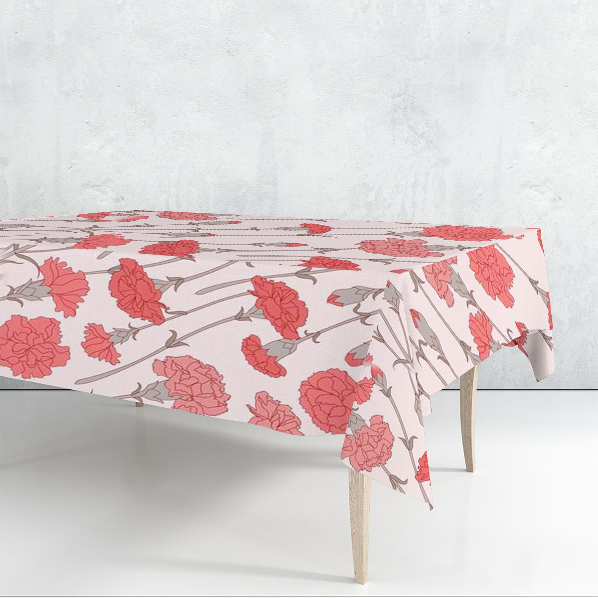 Carnation Floral Rectangle Tablecloth