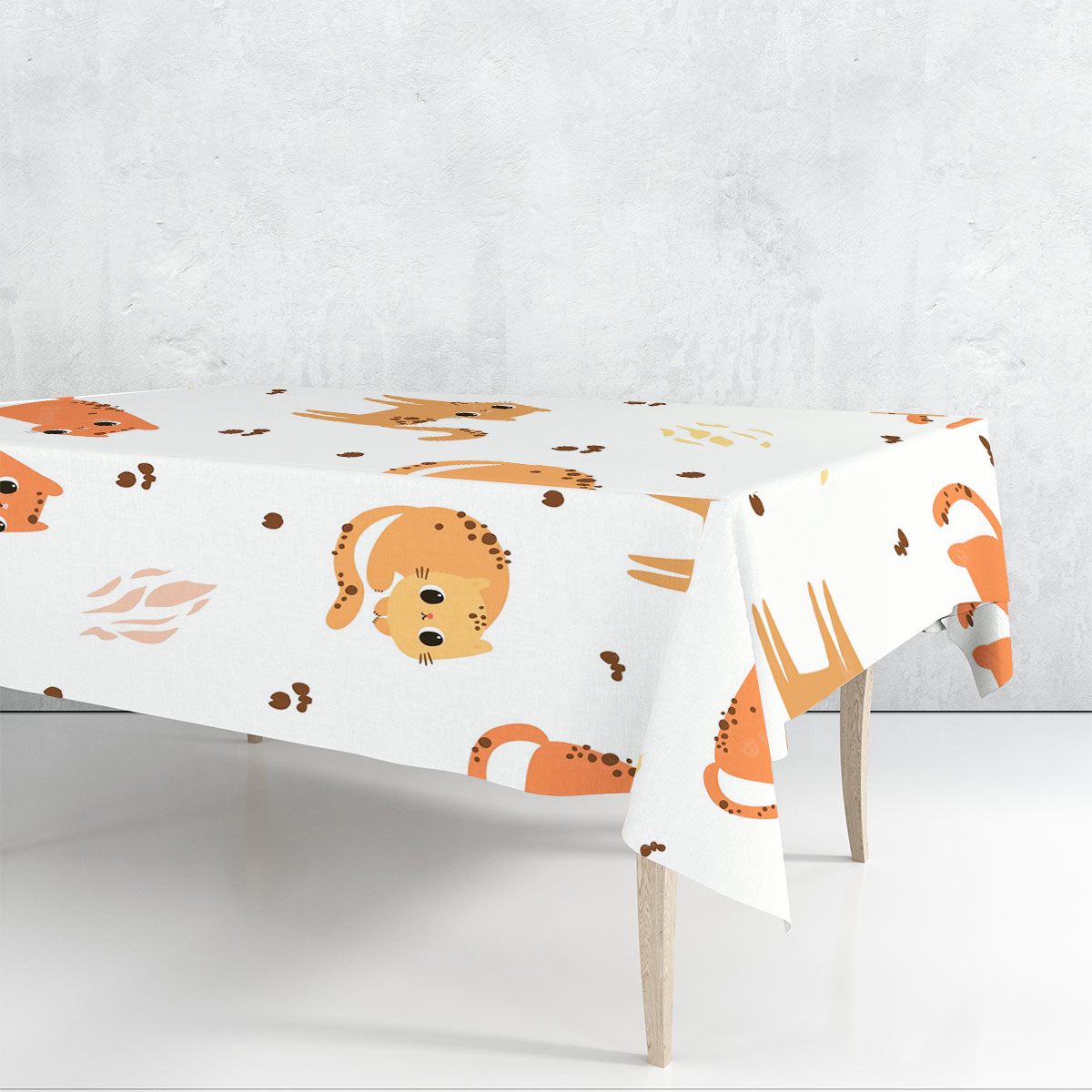 Cartoon Leopard Rectangle Tablecloth