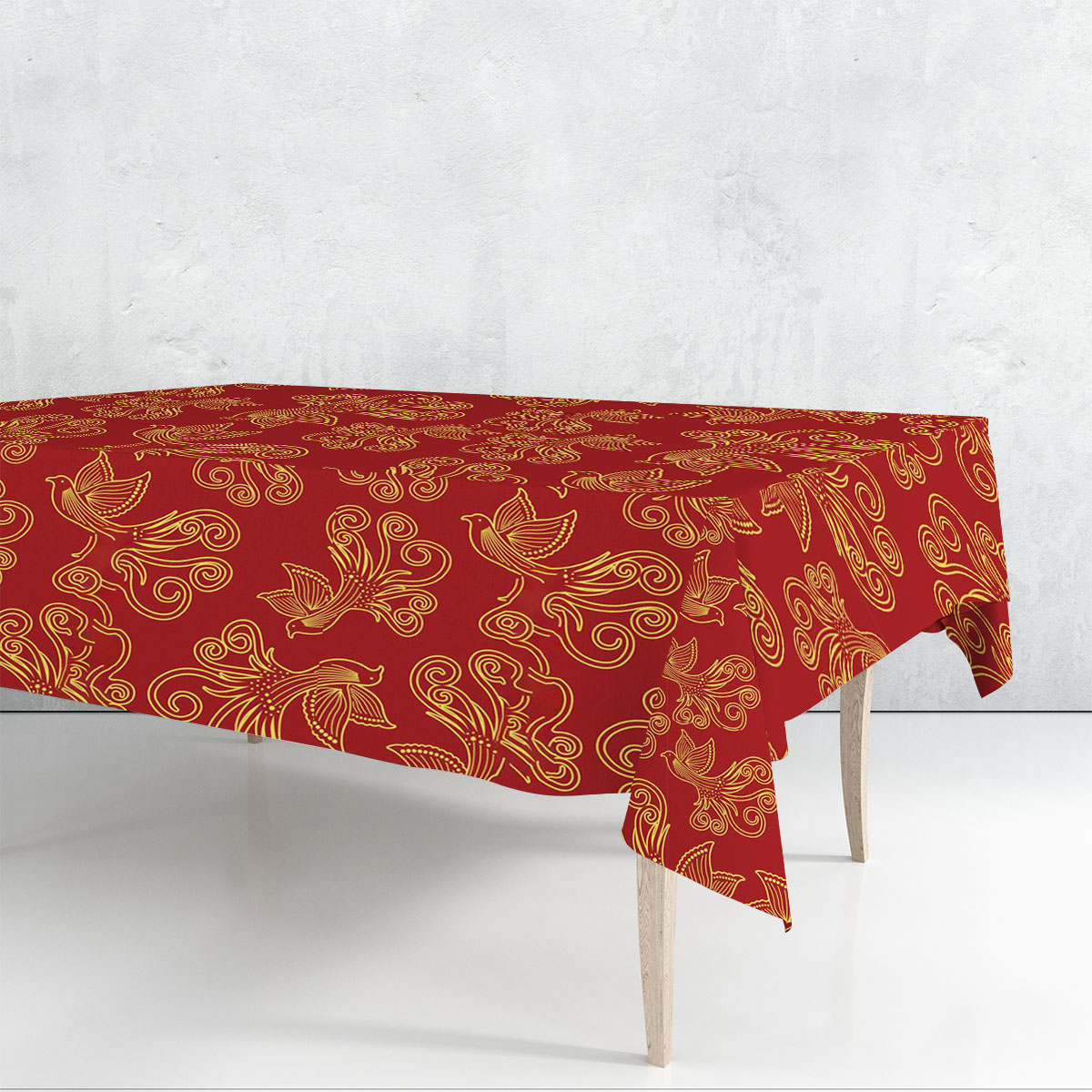 Classic Pigeon Red Rectangle Tablecloth