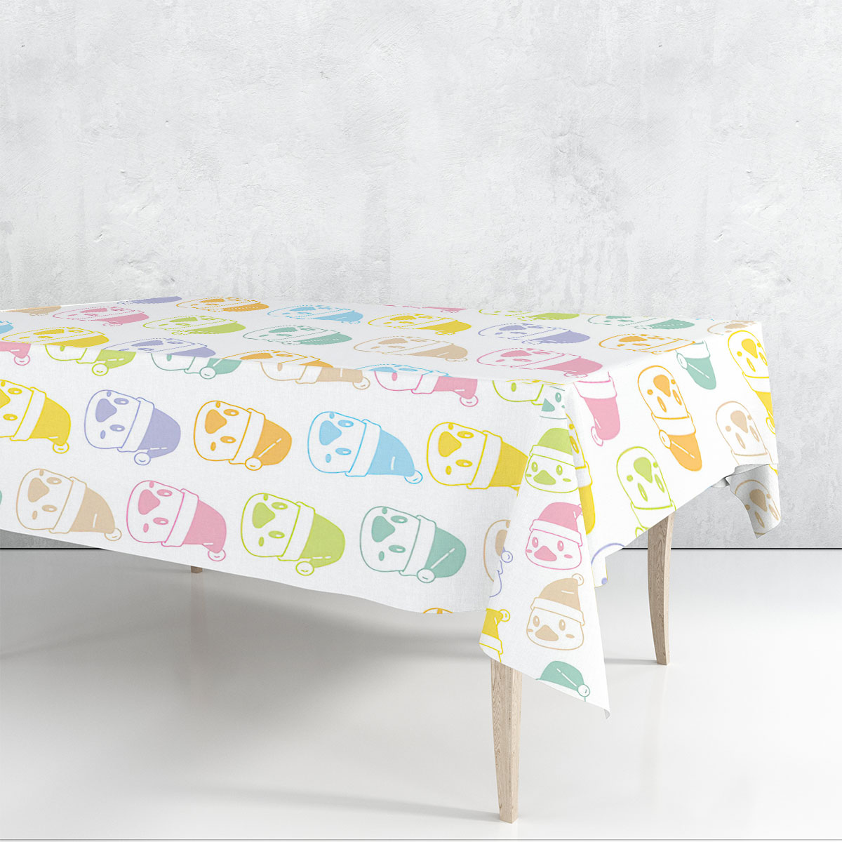 Colors Santa Duck Rectangle Tablecloth