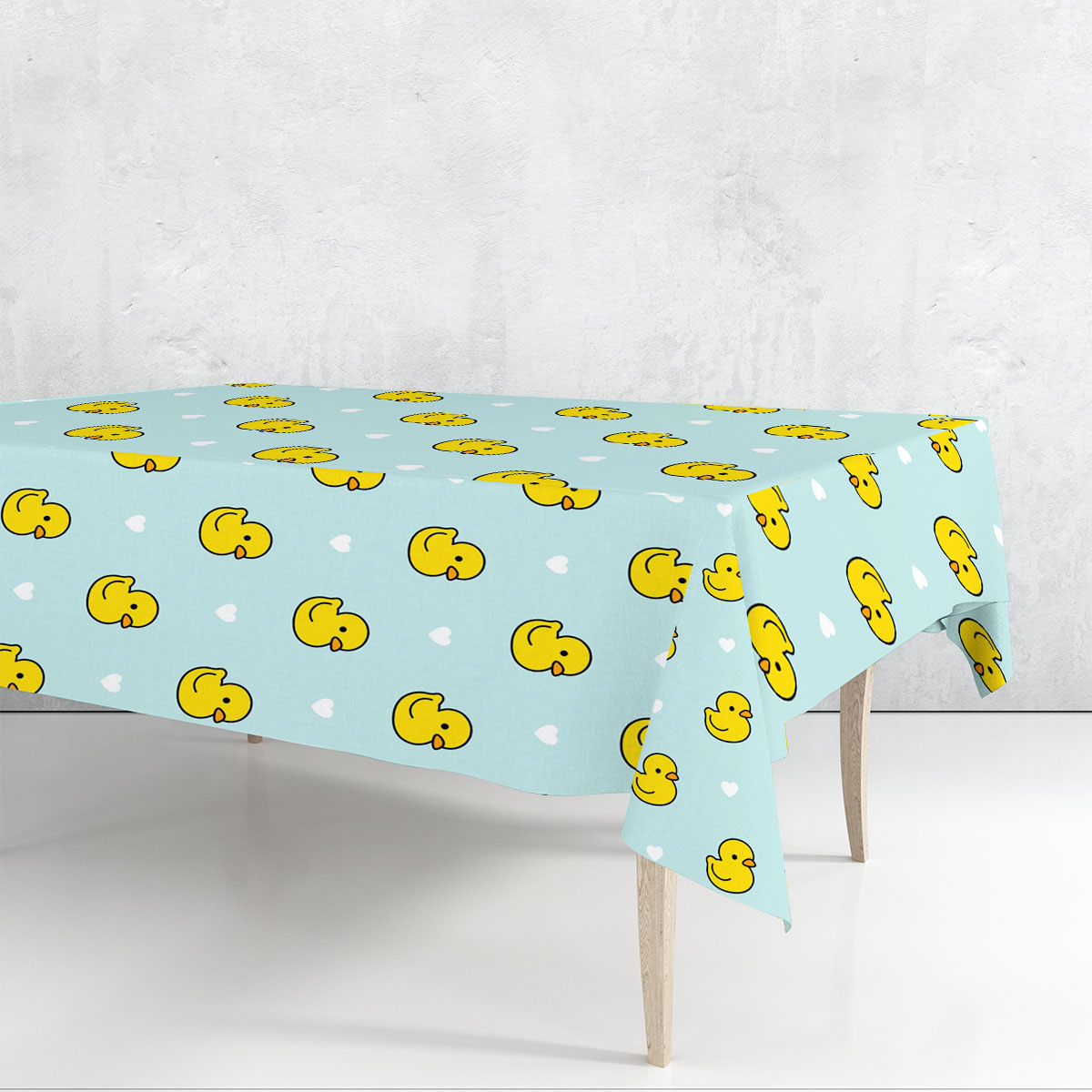 Cute Duck Monogram Rectangle Tablecloth