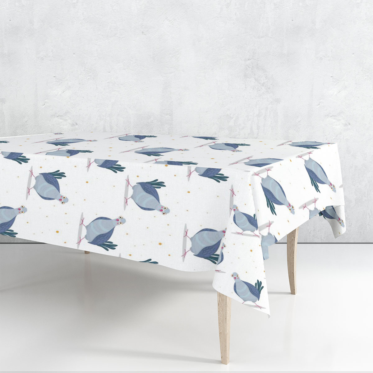 Cute Pigeon Monogram Rectangle Tablecloth