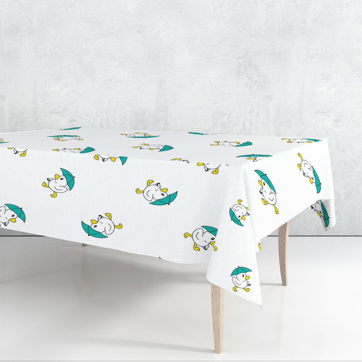 Cute Umbrella Duck Rectangle Tablecloth
