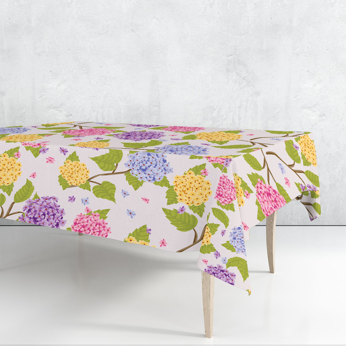 Floral Hydrangea Seamless Pattern Rectangle Tablecloth