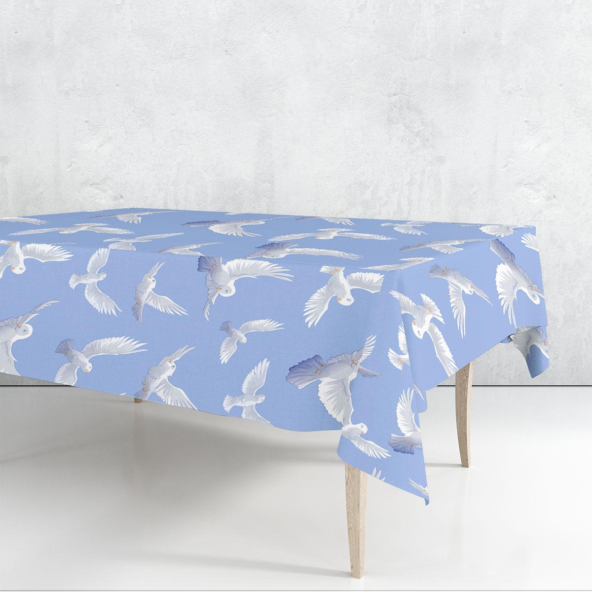 Flying White Pigeon Blue Sky Rectangle Tablecloth