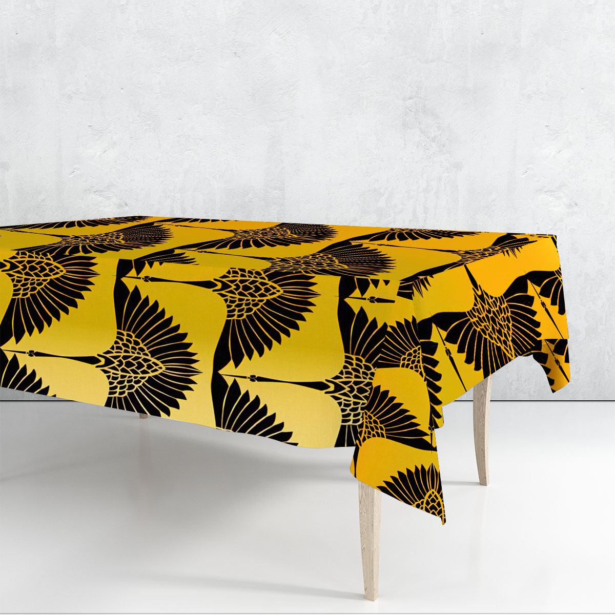 Golden Heron Symbol Rectangle Tablecloth