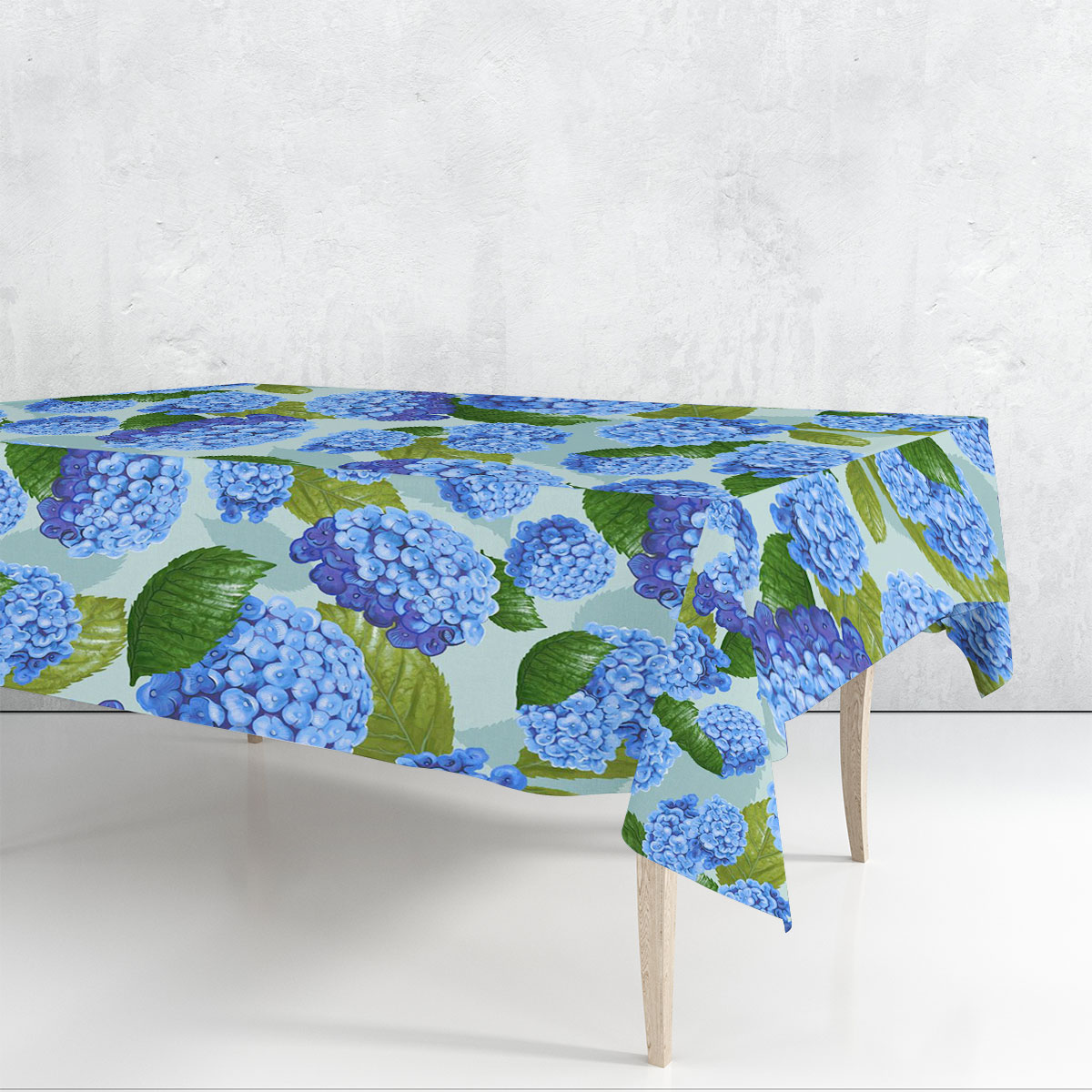 Hydrangea On Green Background Rectangle Tablecloth