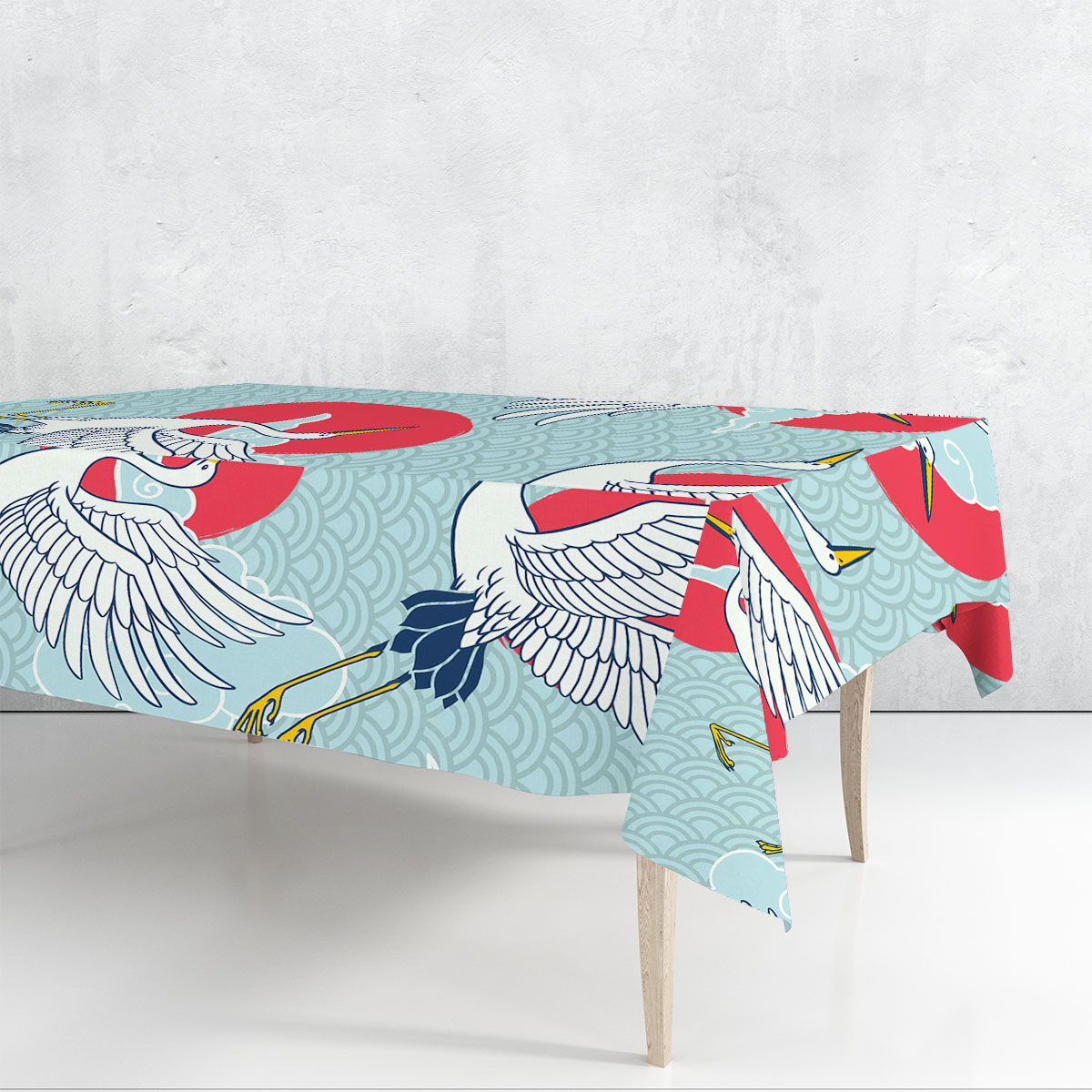 Iconic Flying Heron Art Rectangle Tablecloth