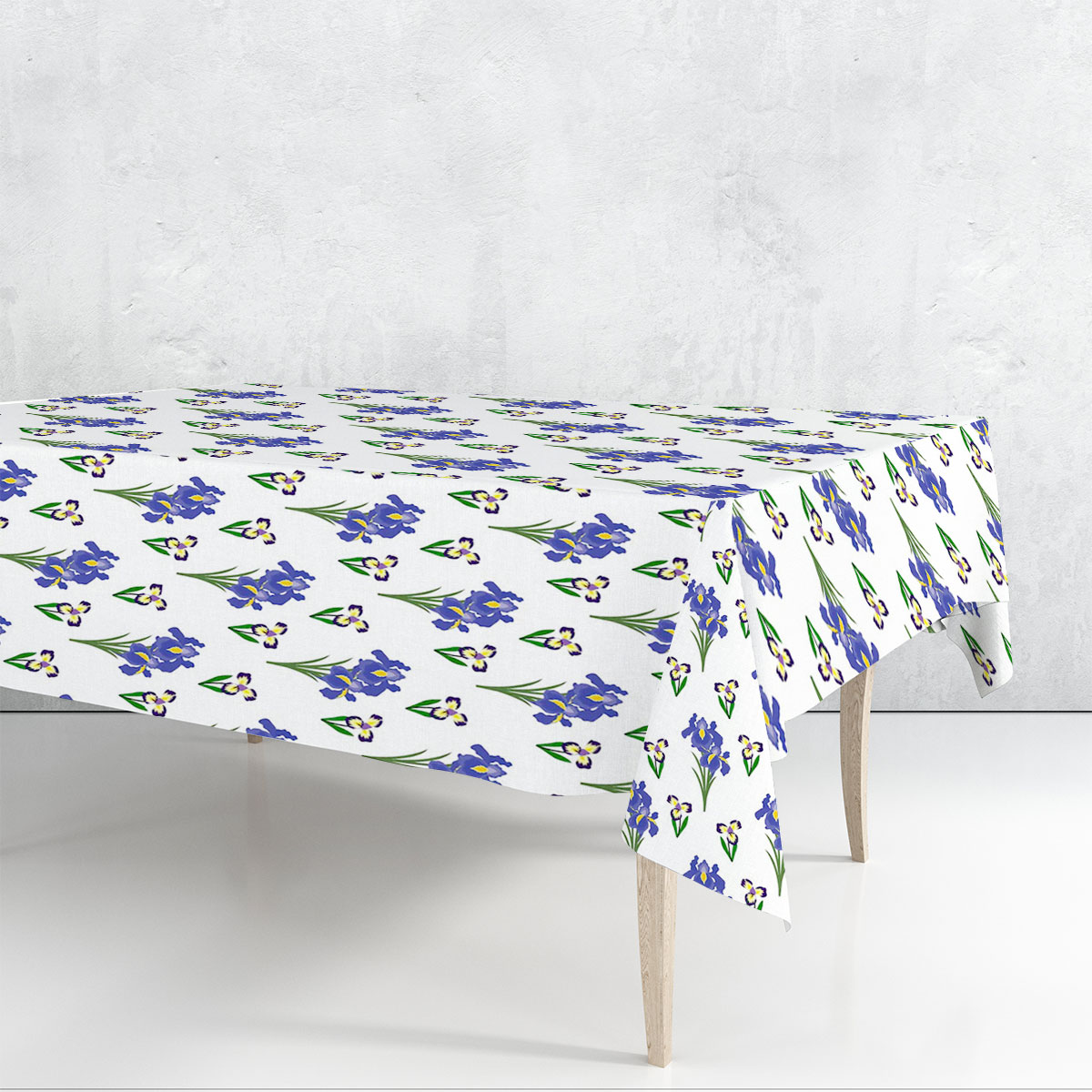 Iris Flower And Leaf Seamless Pattern Rectangle Tablecloth
