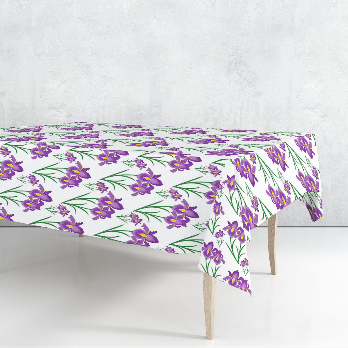 Iris Flower With Leaf Rectangle Tablecloth