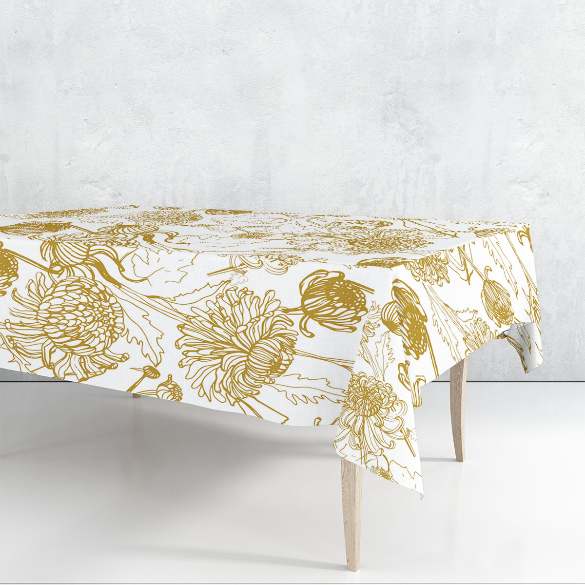 Japanese Chrysanthemum Rectangle Tablecloth