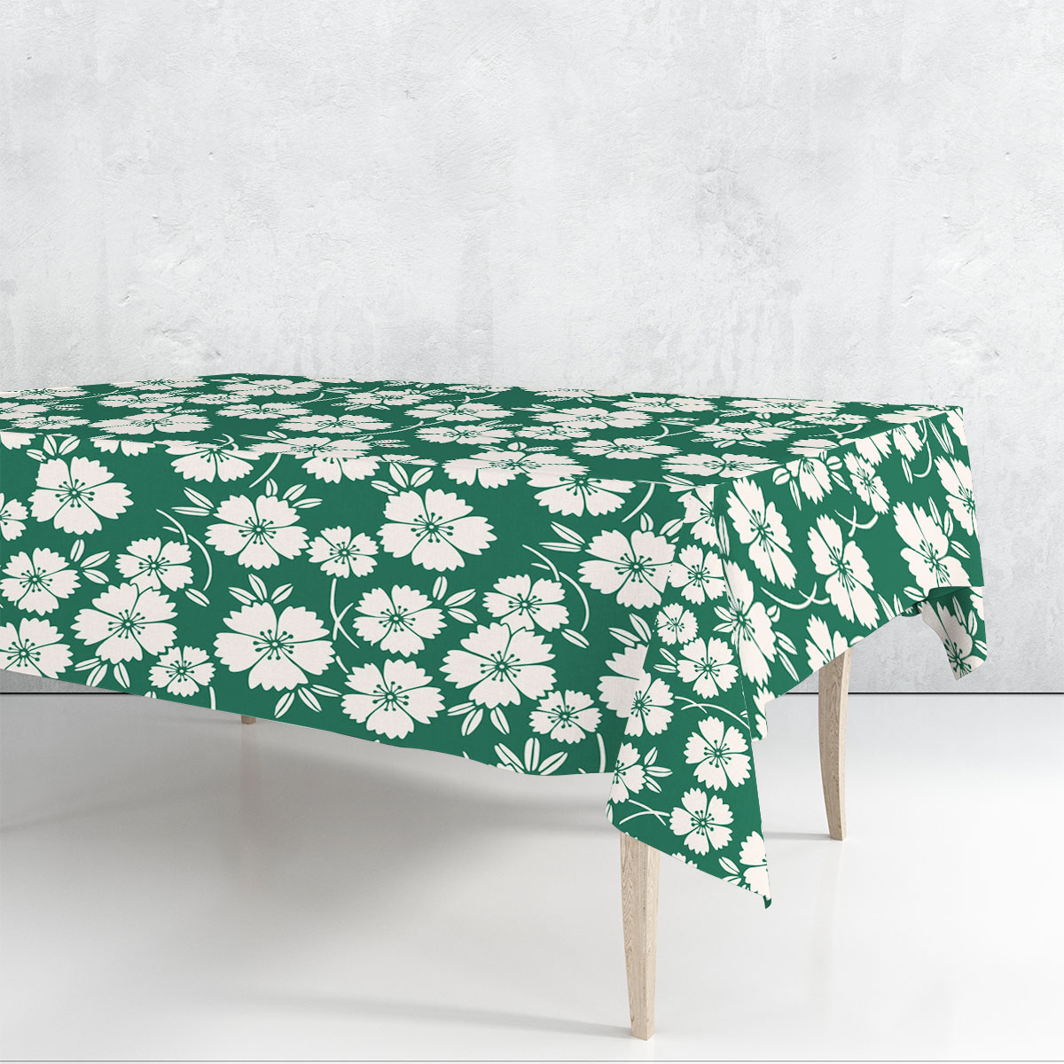 Japanese White Carnations Rectangle Tablecloth