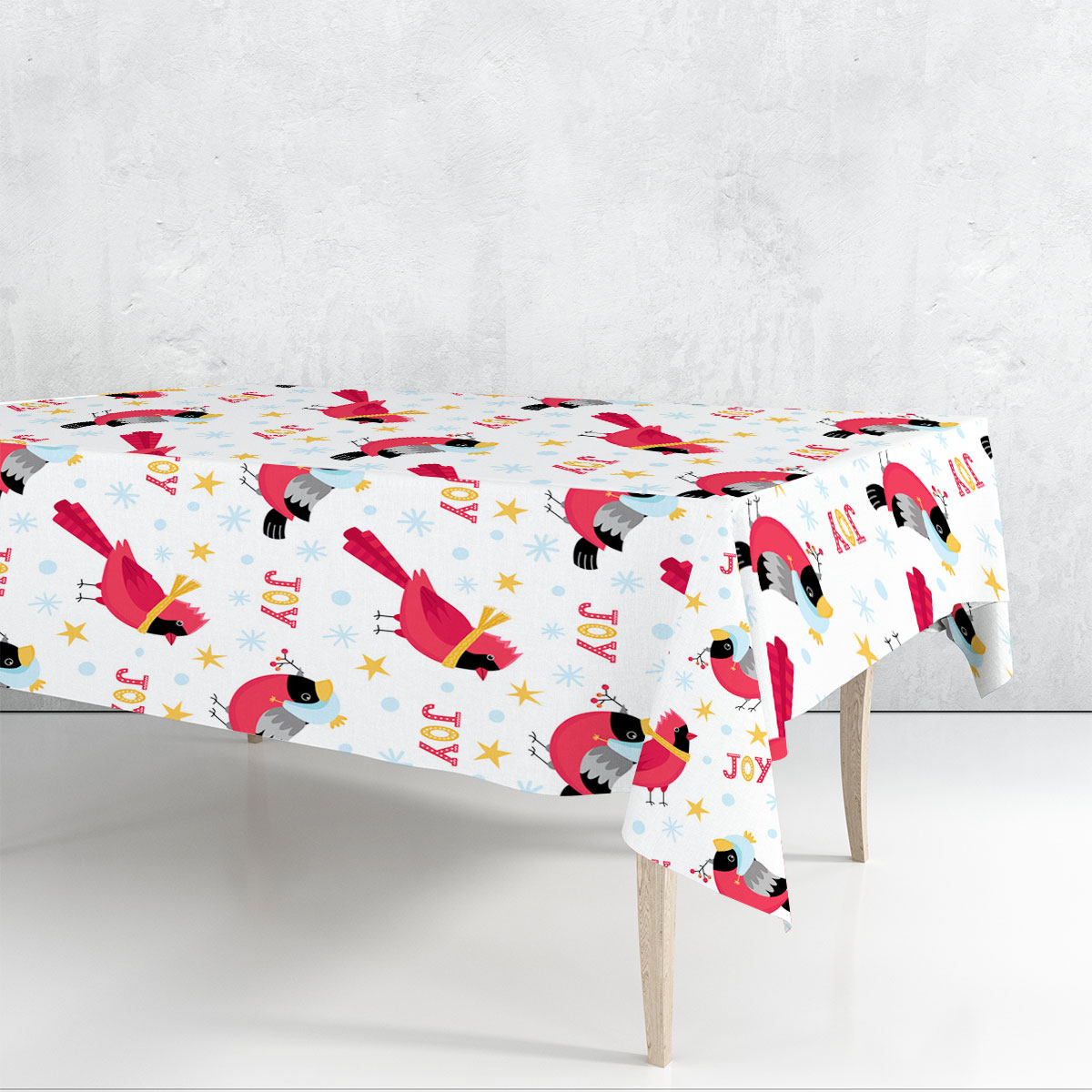 Joyful Winter Cardinal Rectangle Tablecloth