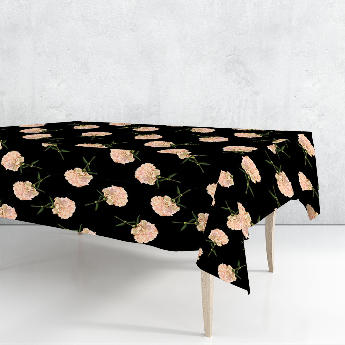Light Pink Carnations Rectangle Tablecloth