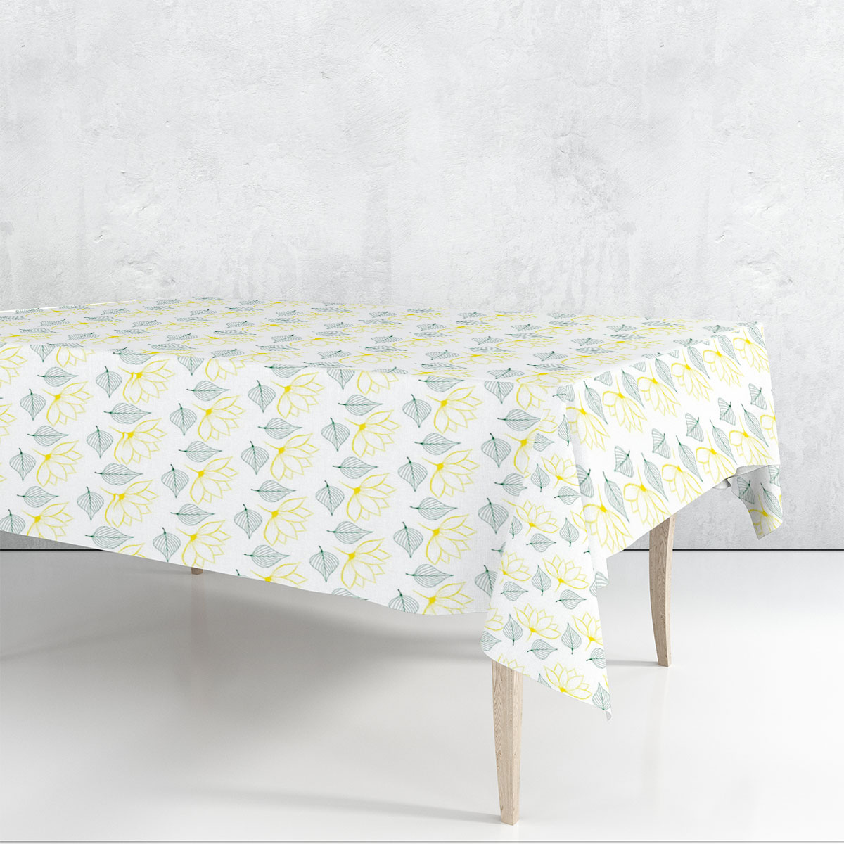 Magnolia With Leaves Seamless Pattern Rectangle Tablecloth