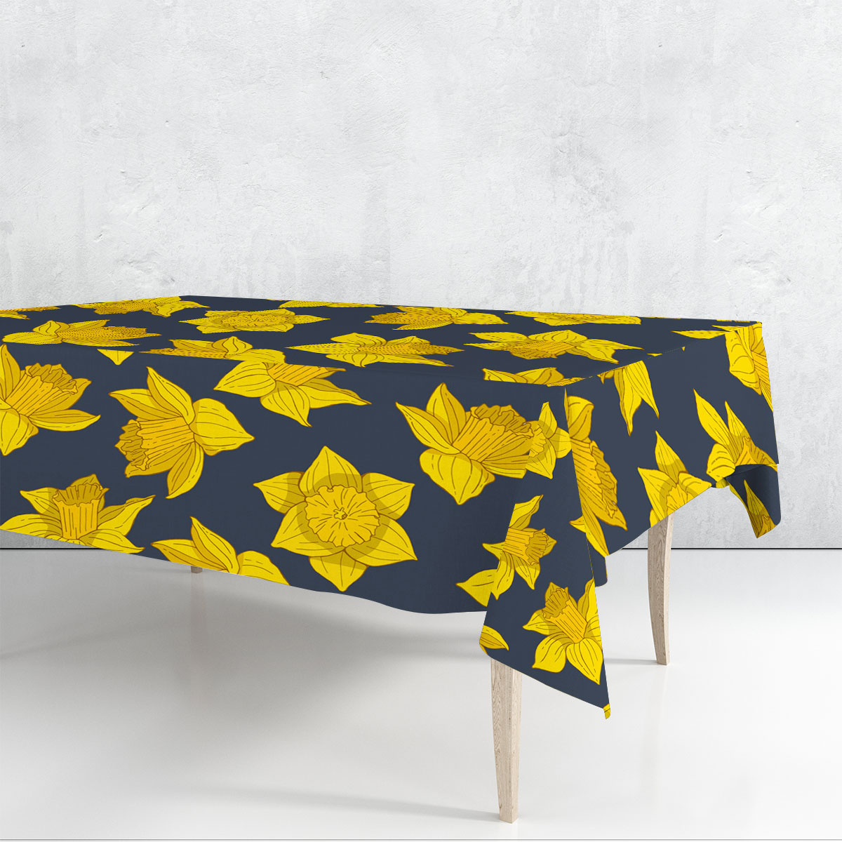 Midnight Daffodils Flower Rectangle Tablecloth