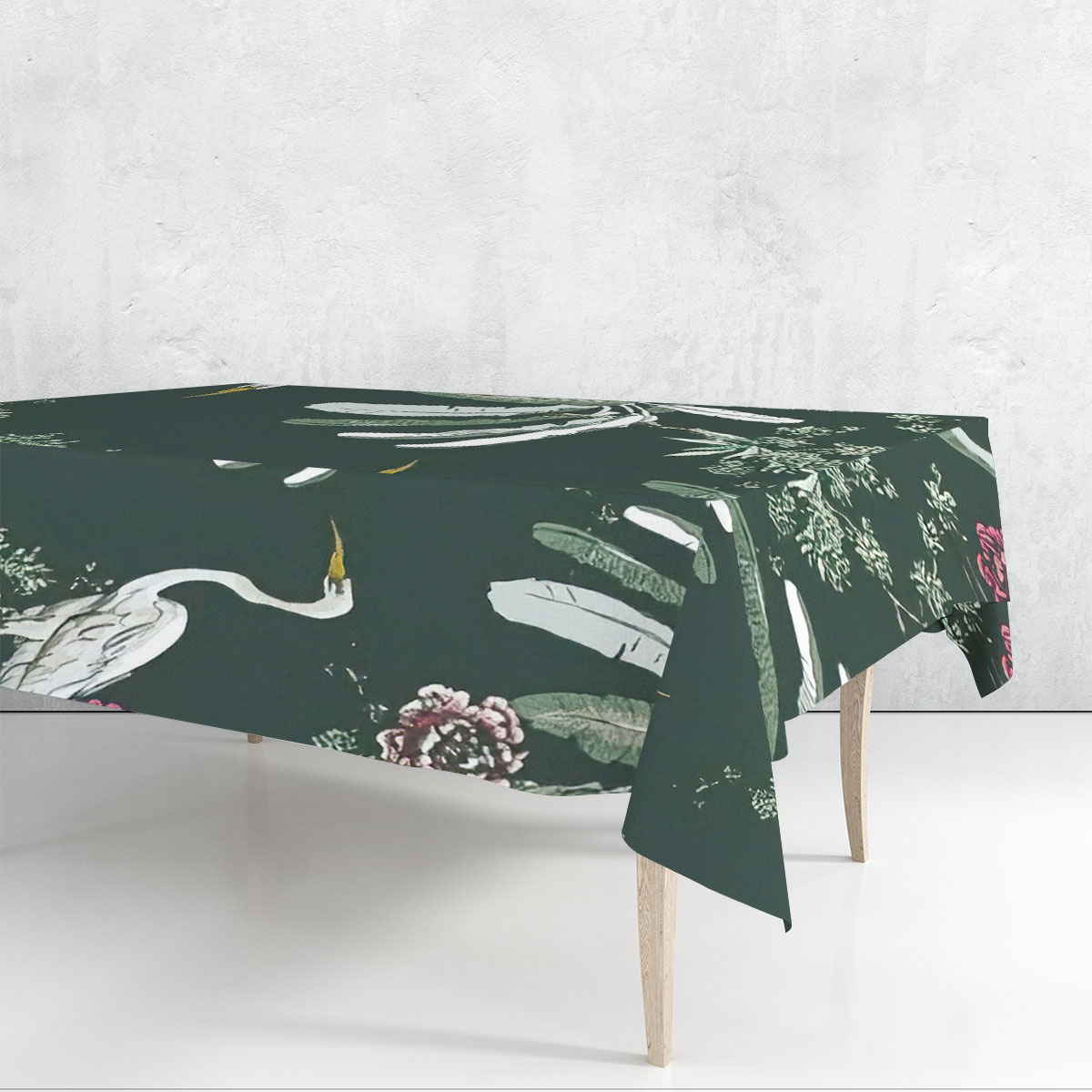 Palm Tree Heron Rectangle Tablecloth