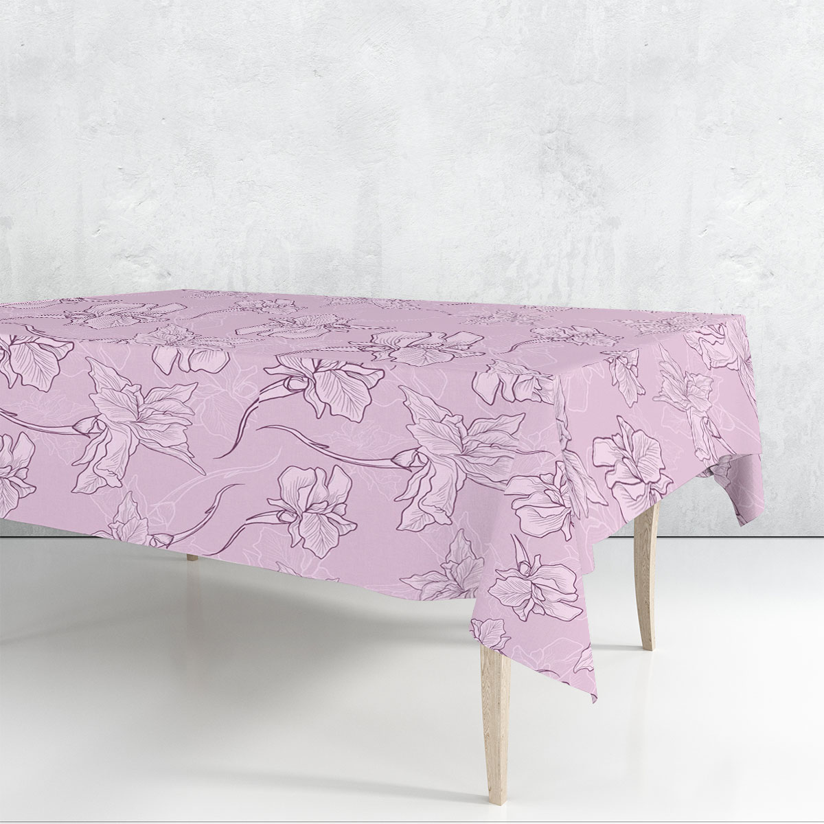 Pink Iris Flowers Rectangle Tablecloth