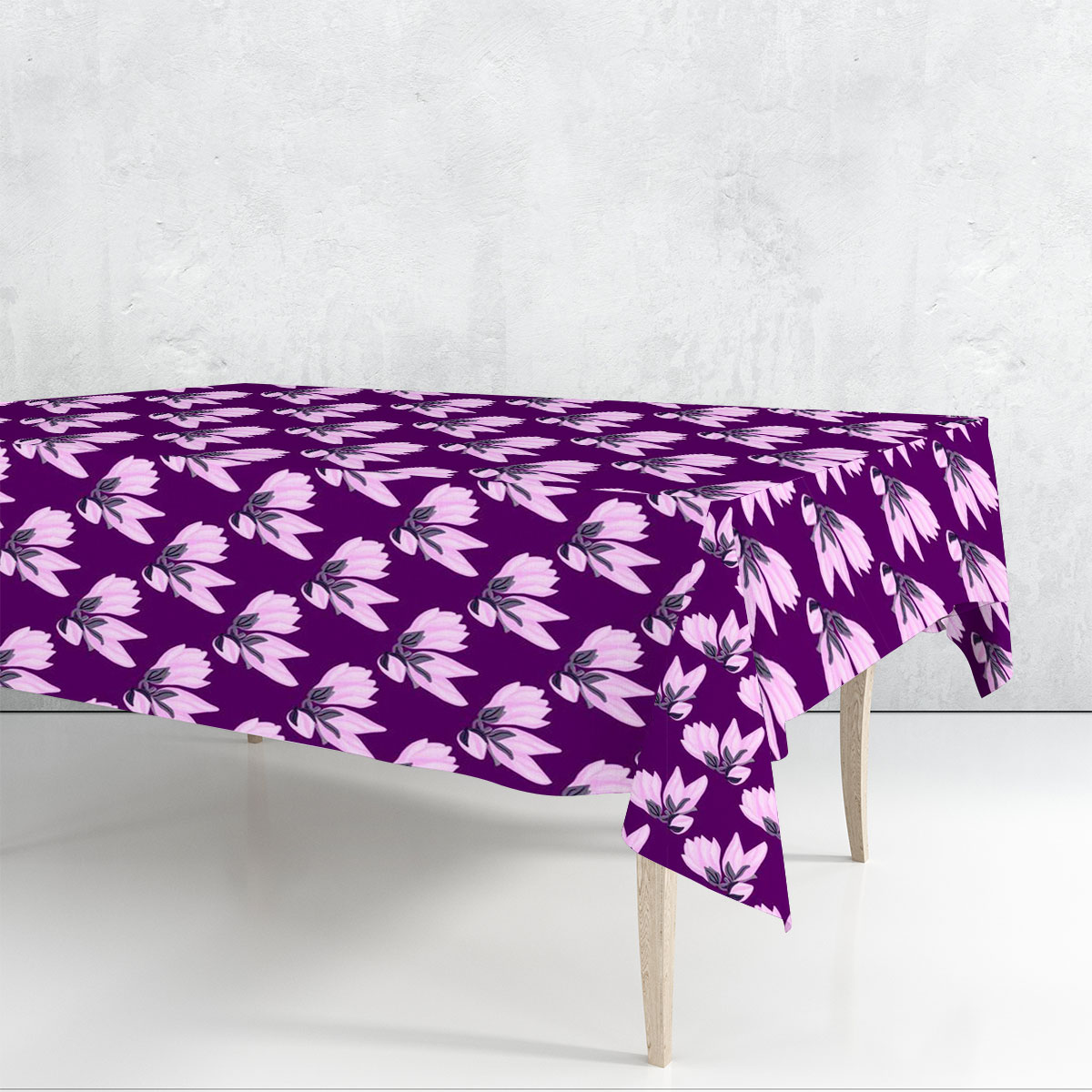 Purple Magnolia Flowers Rectangle Tablecloth