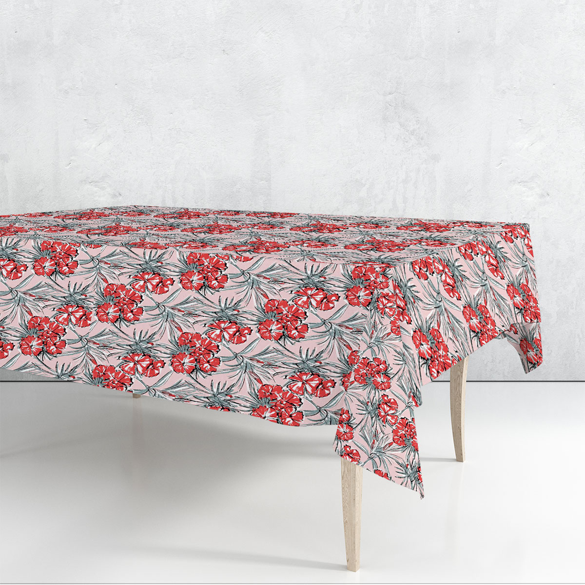Retro Carnation Flowers Rectangle Tablecloth