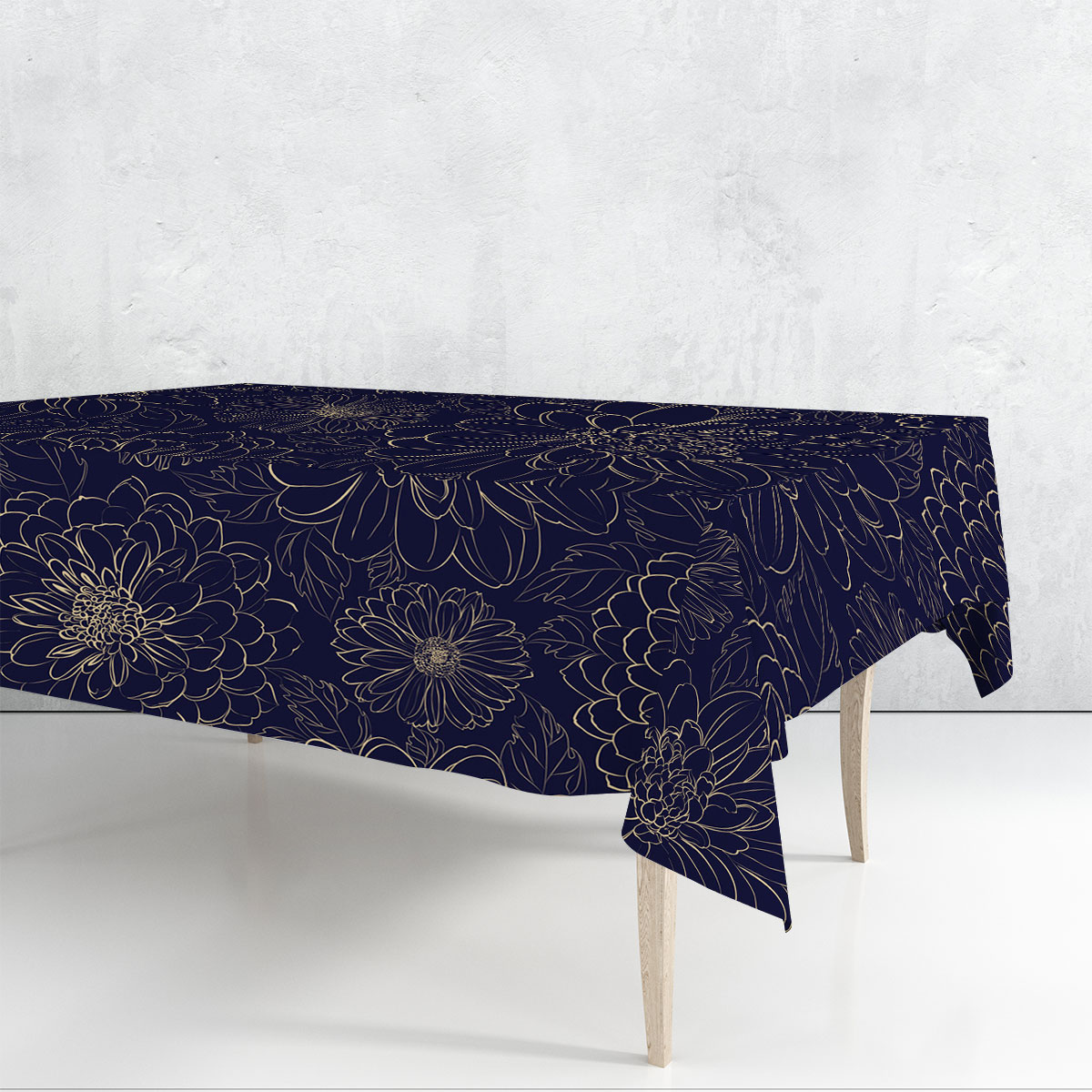 Retro Chrysanthemum Rectangle Tablecloth