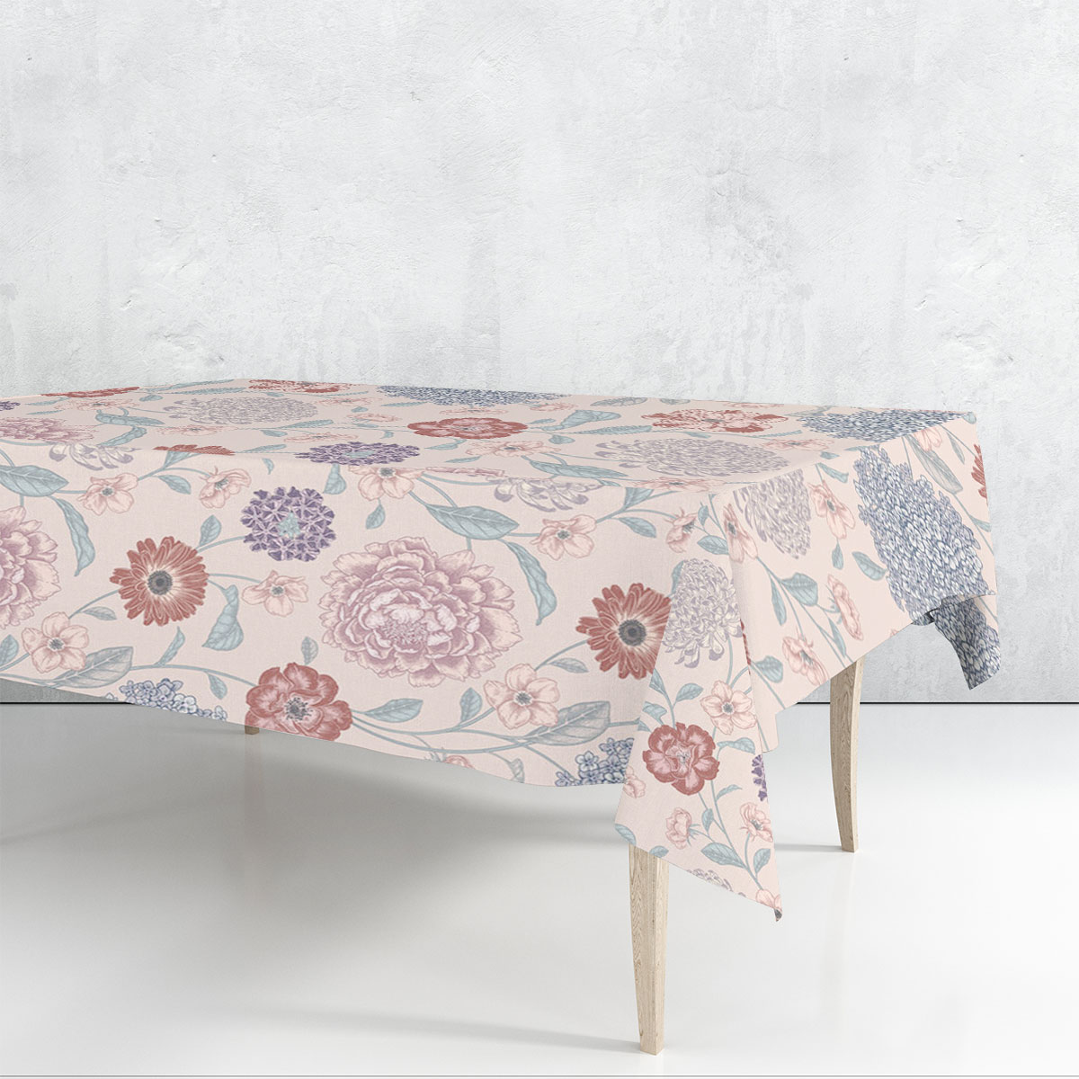 Retro Hydrangea Flower Rectangle Tablecloth