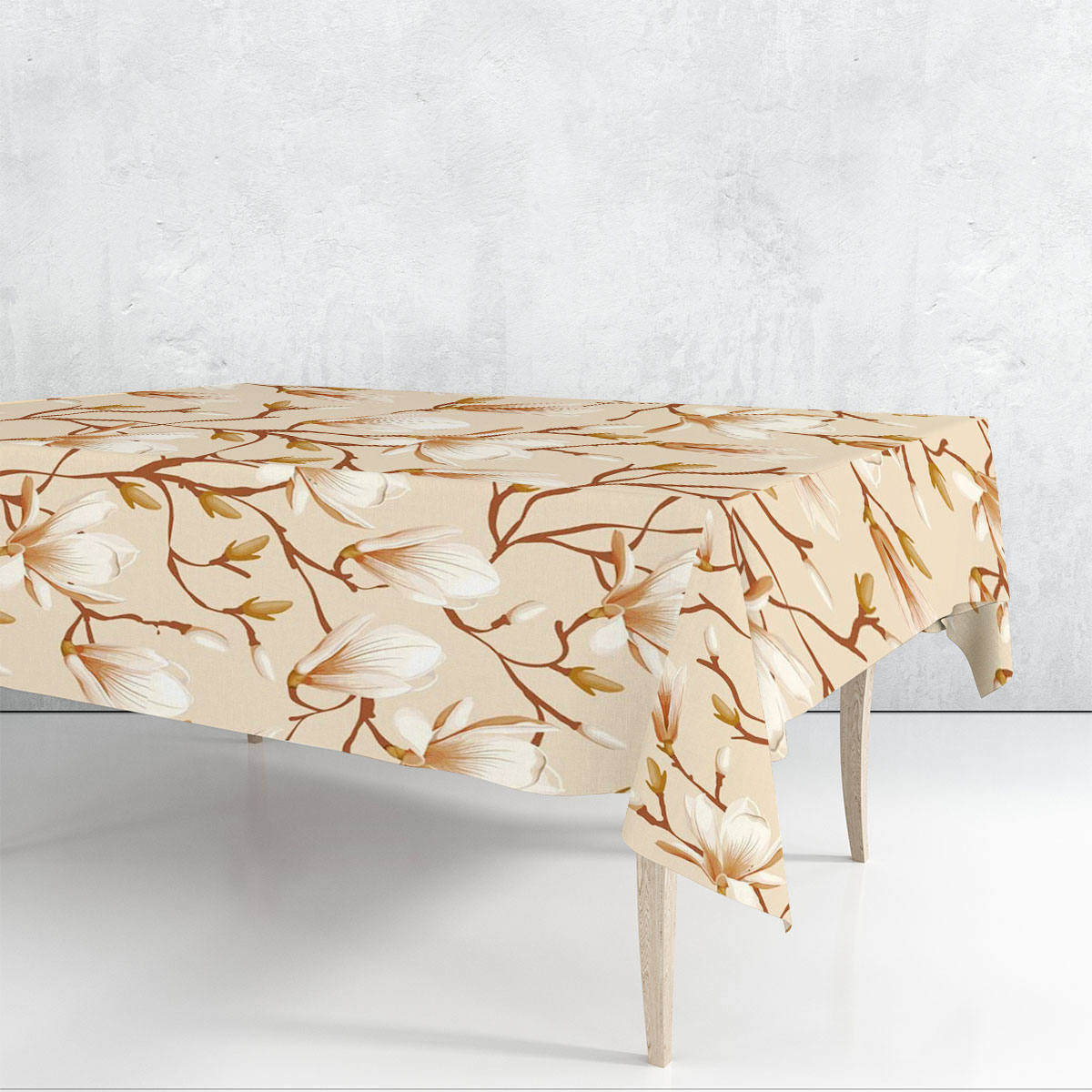 Retro Magnolia Flower Rectangle Tablecloth