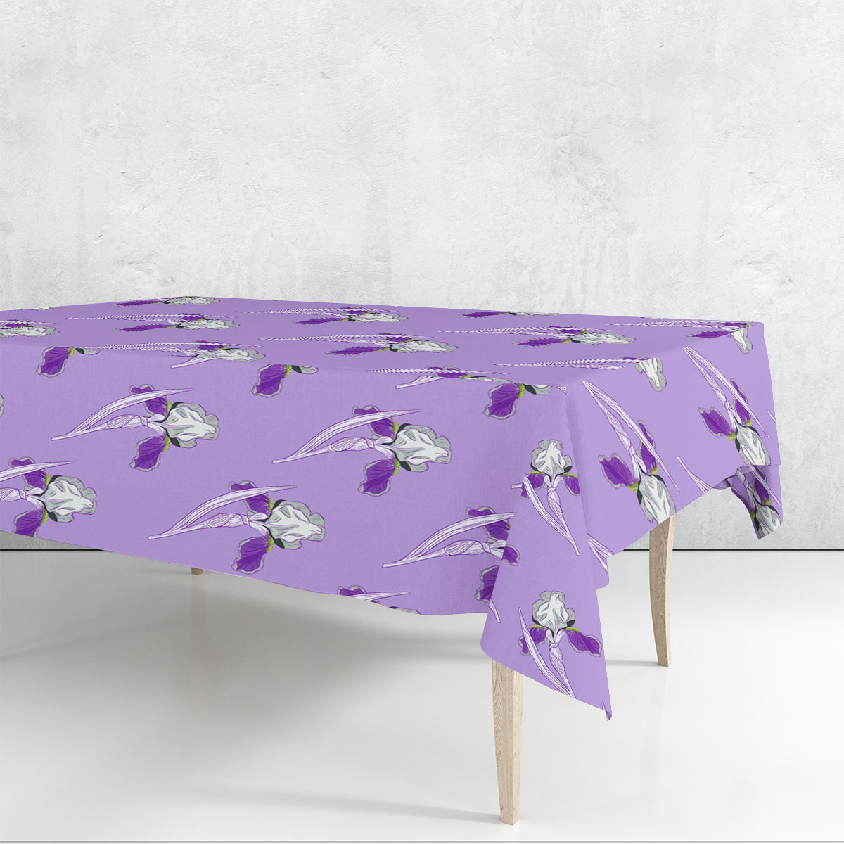 Simple Style With Small Iris Flower Rectangle Tablecloth