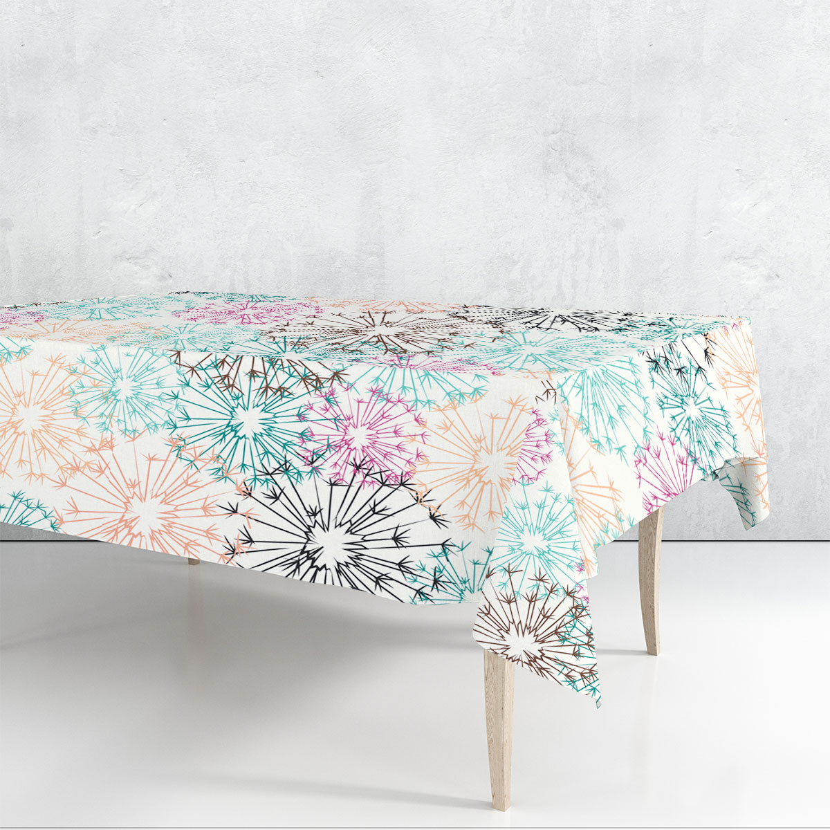 Soft Dandelion Seamless Pattern Rectangle Tablecloth