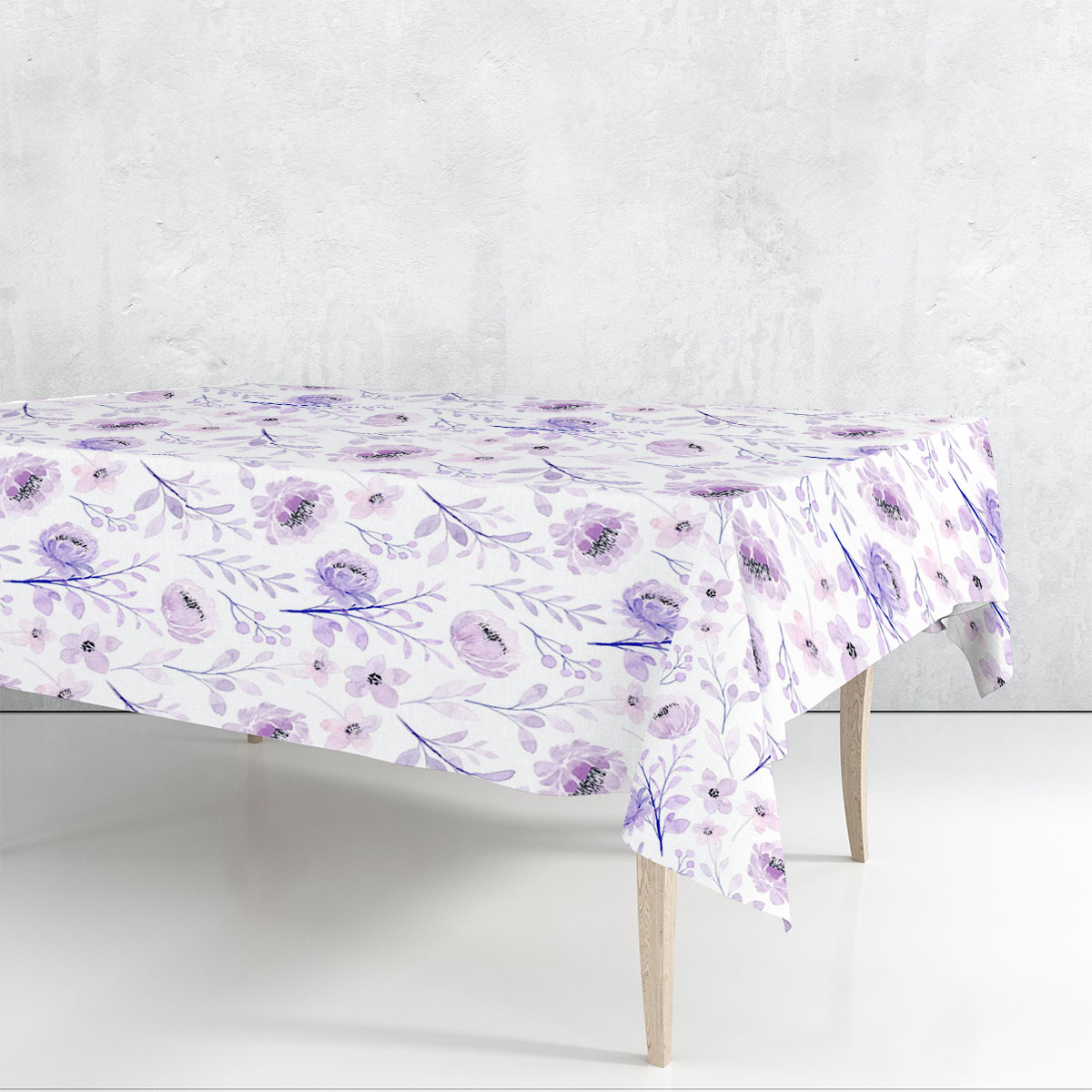 Soft Purple Floral Seamless Pattern Rectangle Tablecloth