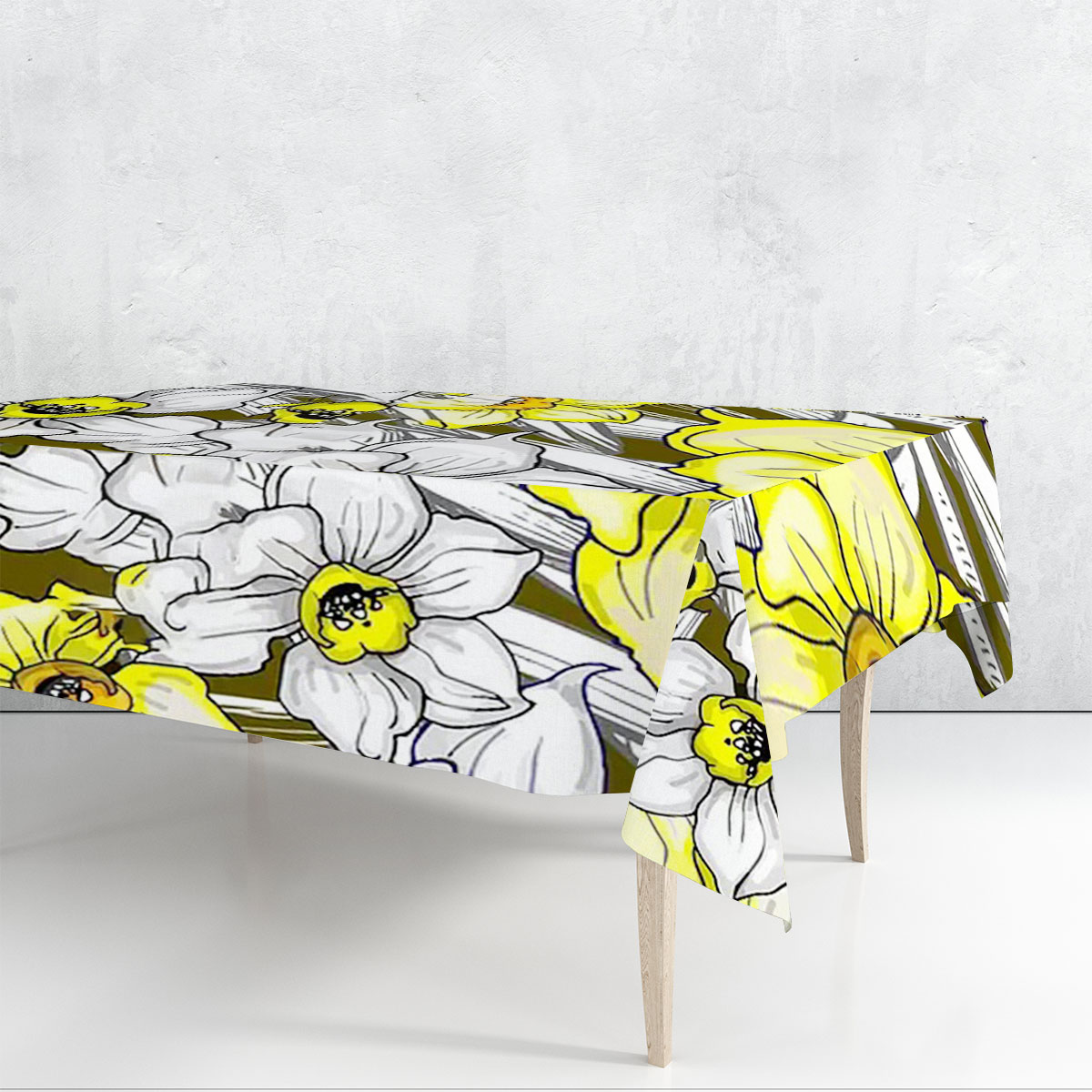 Spring Daffodils Flower Rectangle Tablecloth