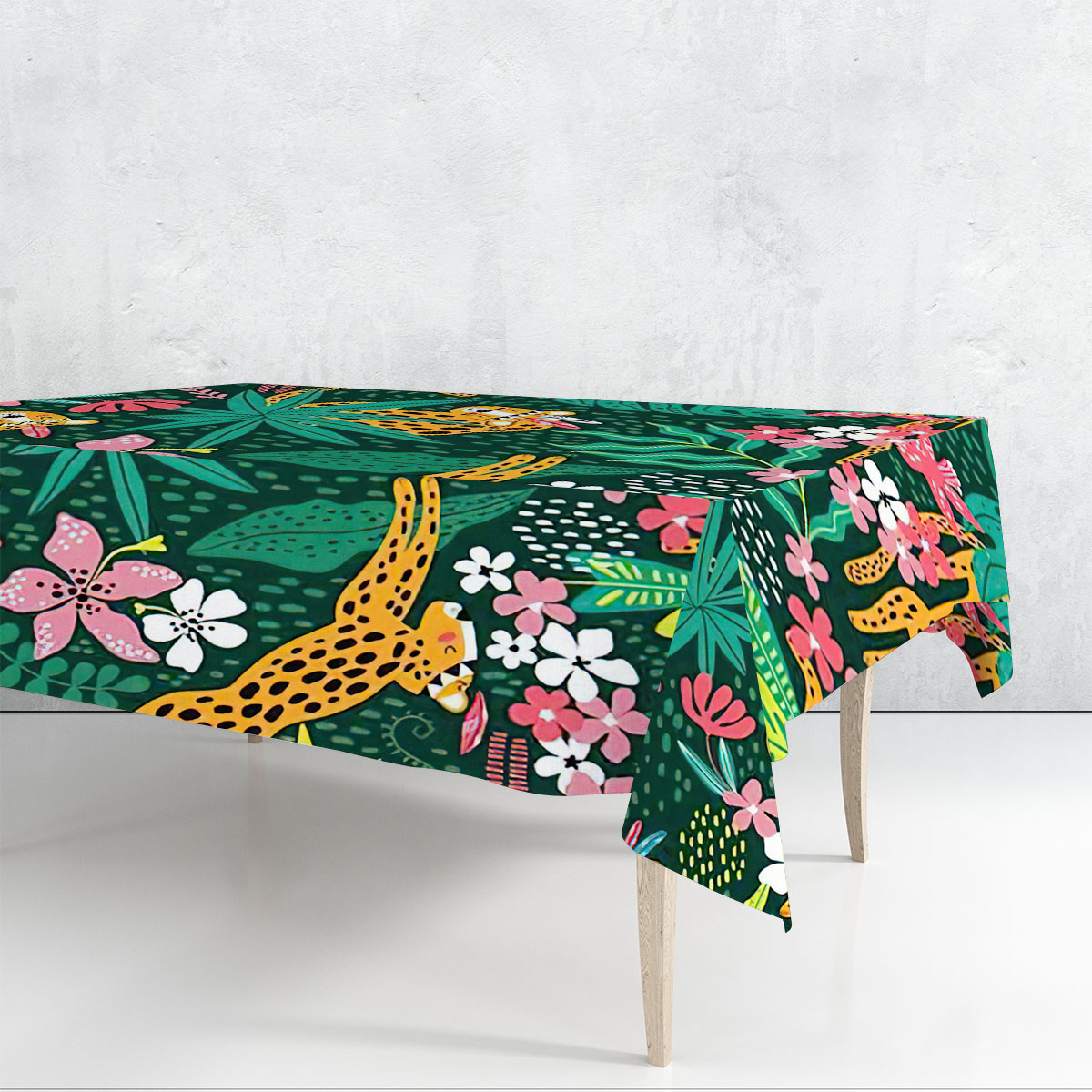 Tropical Native Jaguar Rectangle Tablecloth