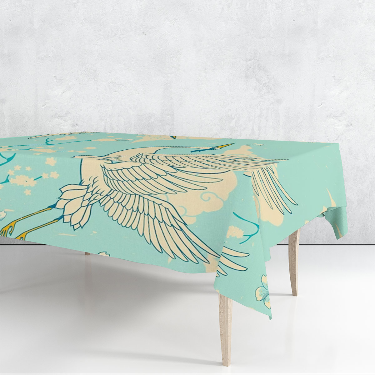 Vintage Blue Heron Rectangle Tablecloth