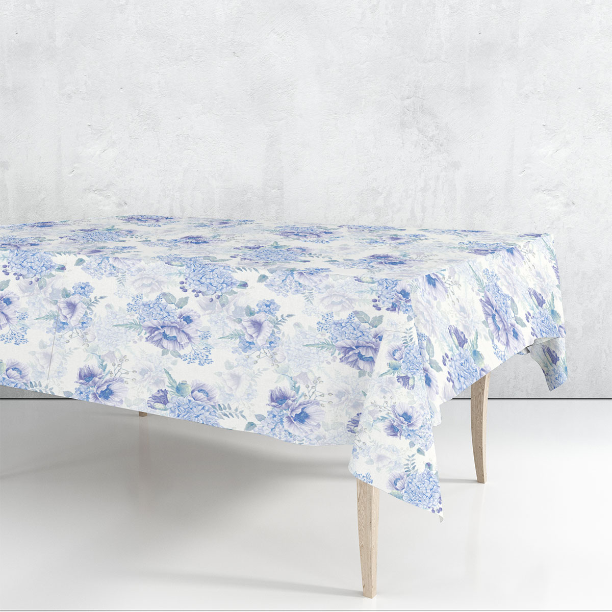 Vintage Blue Hydrangea Flowers Rectangle Tablecloth