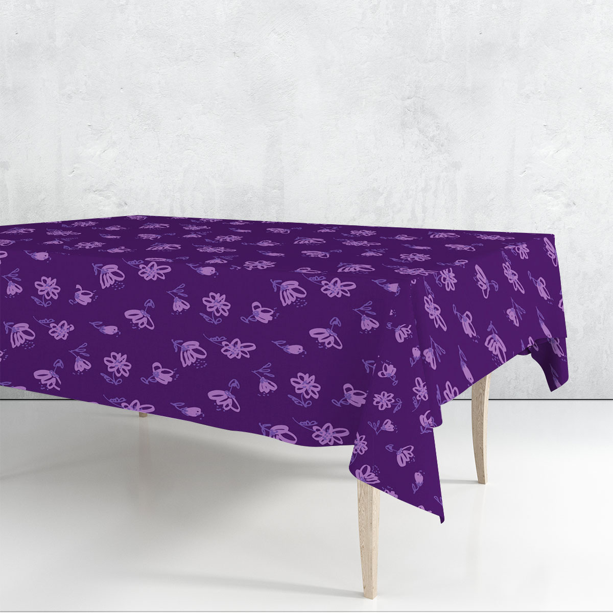 Vintage Violet Floral Seamless Pattern Rectangle Tablecloth