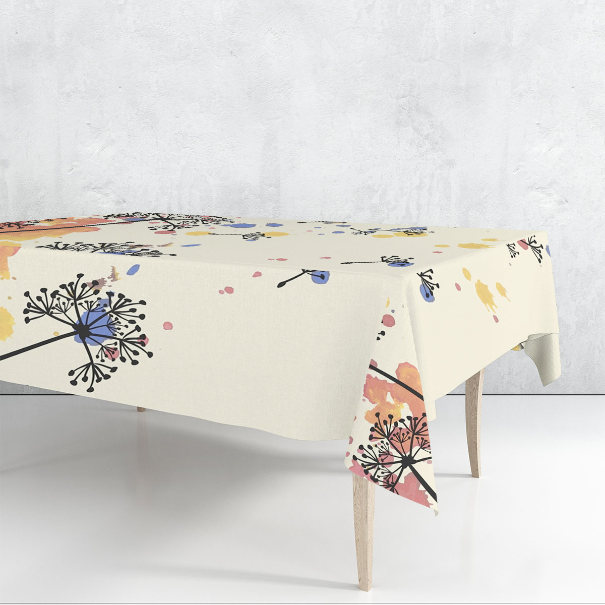 Watercolor Dandelions Rectangle Tablecloth